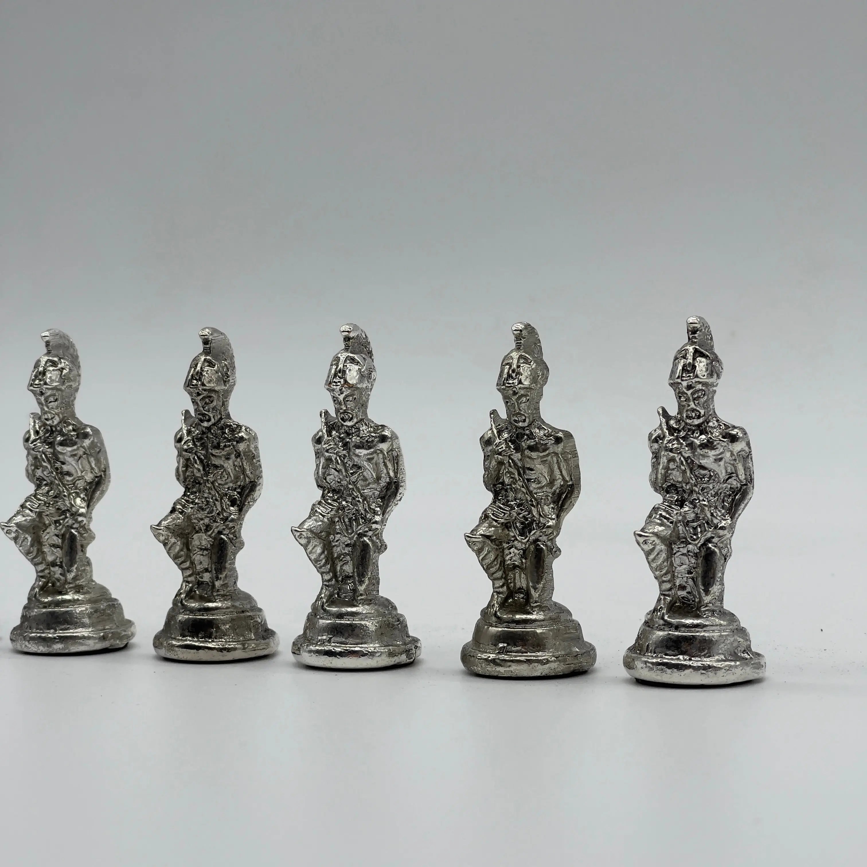 Handmade Metal Large Chess Pieces, Gold-Silver Pegasus Large Metal Chess Pieces
