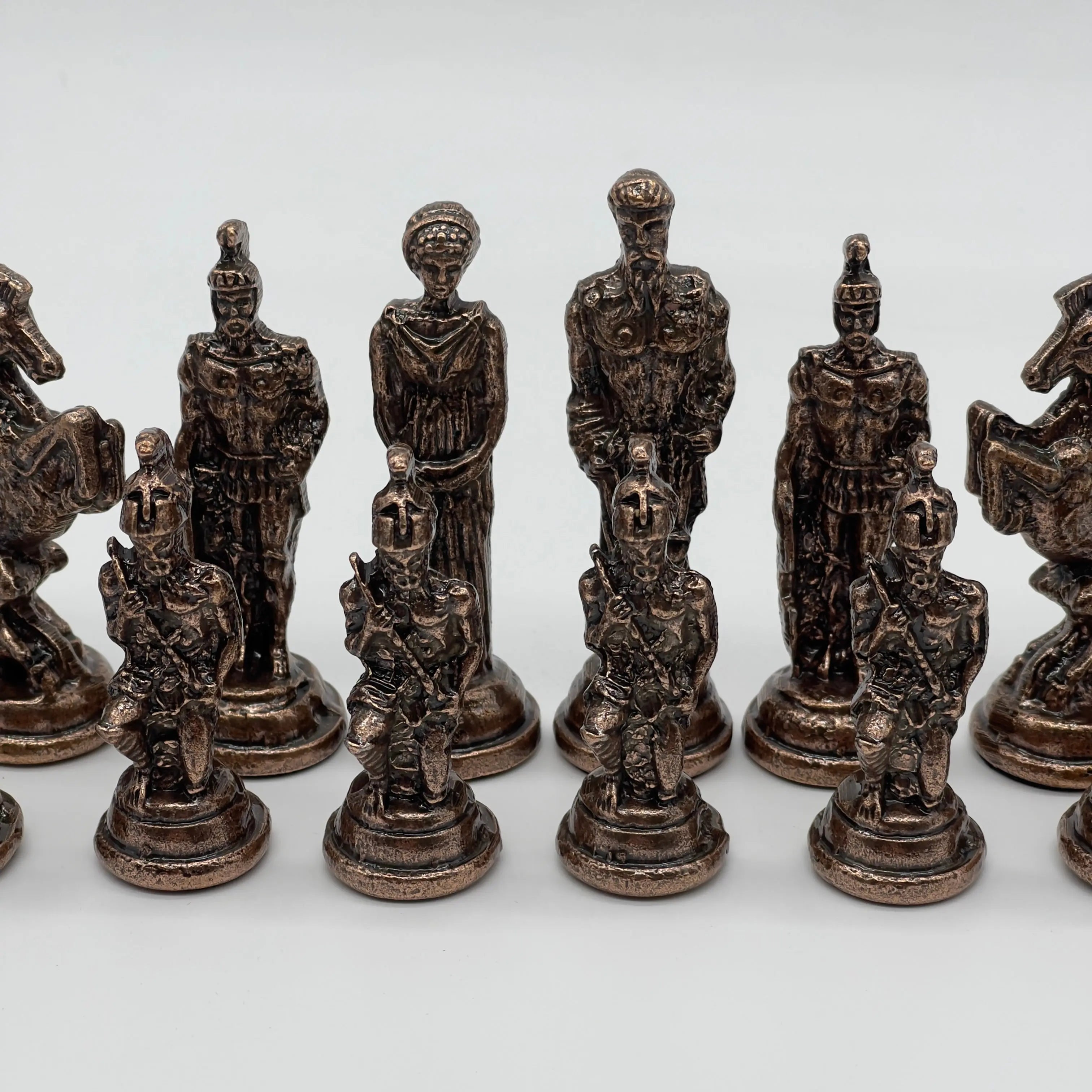Handmade Copper-Silver Large Metal Pegasus Chess Pieces, Chess Pieces Set