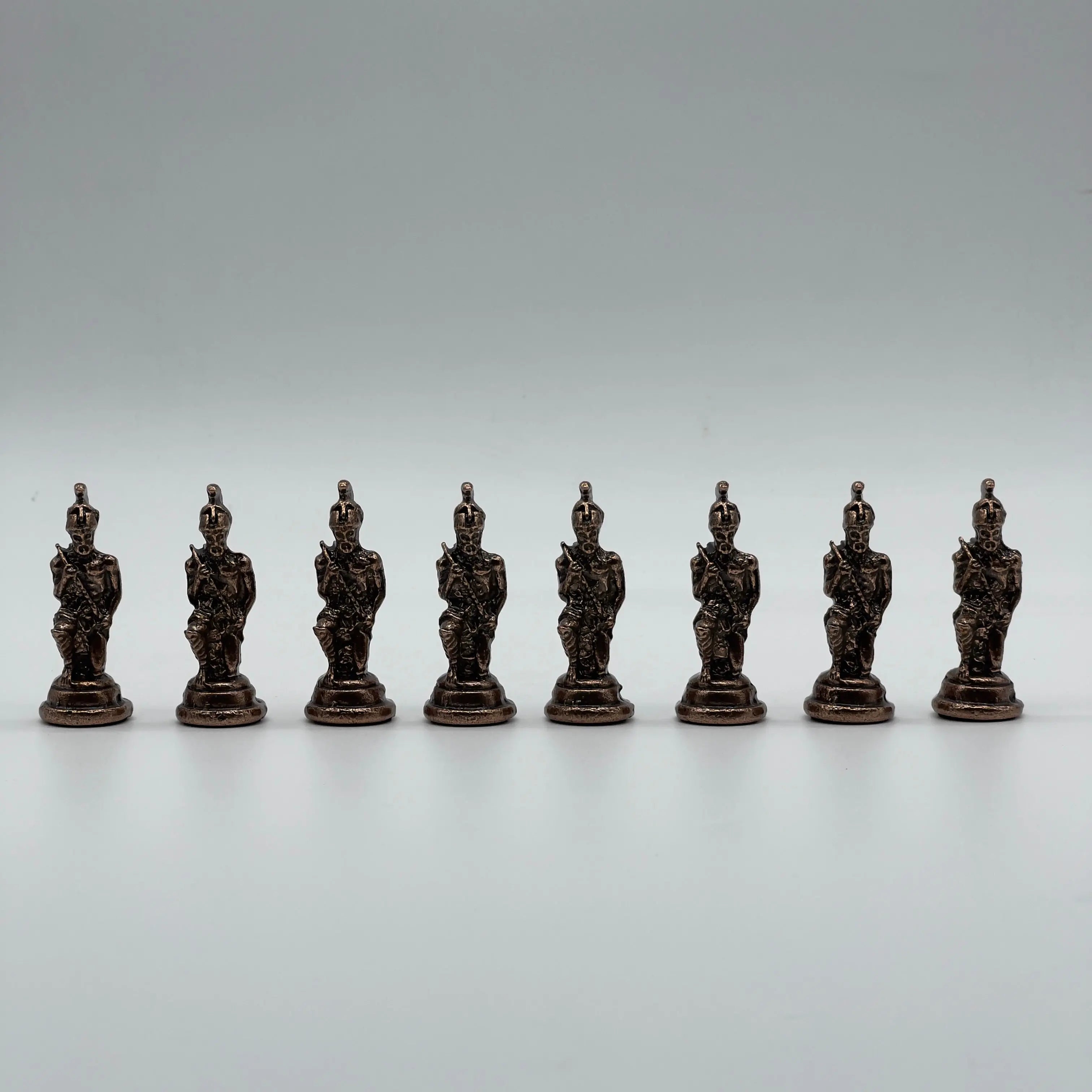 Handmade Copper-Silver Large Metal Pegasus Chess Pieces, Chess Pieces Set