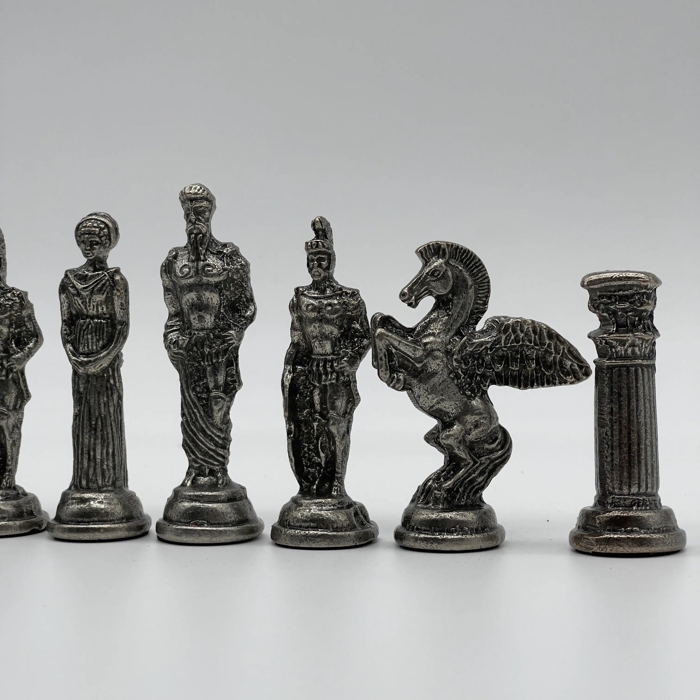 Handmade Copper-Silver Large Metal Pegasus Chess Pieces, Chess Pieces Set