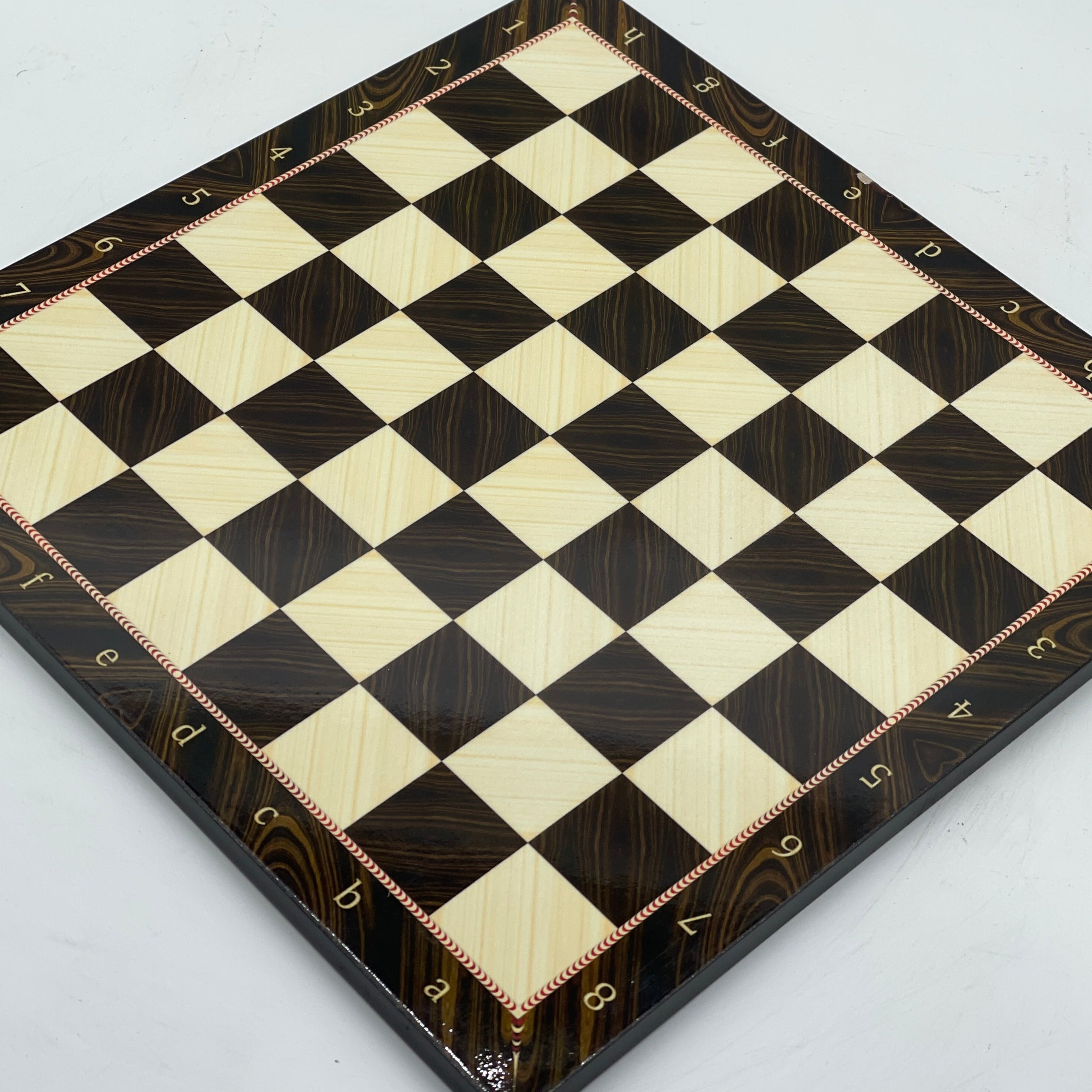 Brown Walnut Marble Pattern Wooden Set With Boxwood Chess Pieces Set