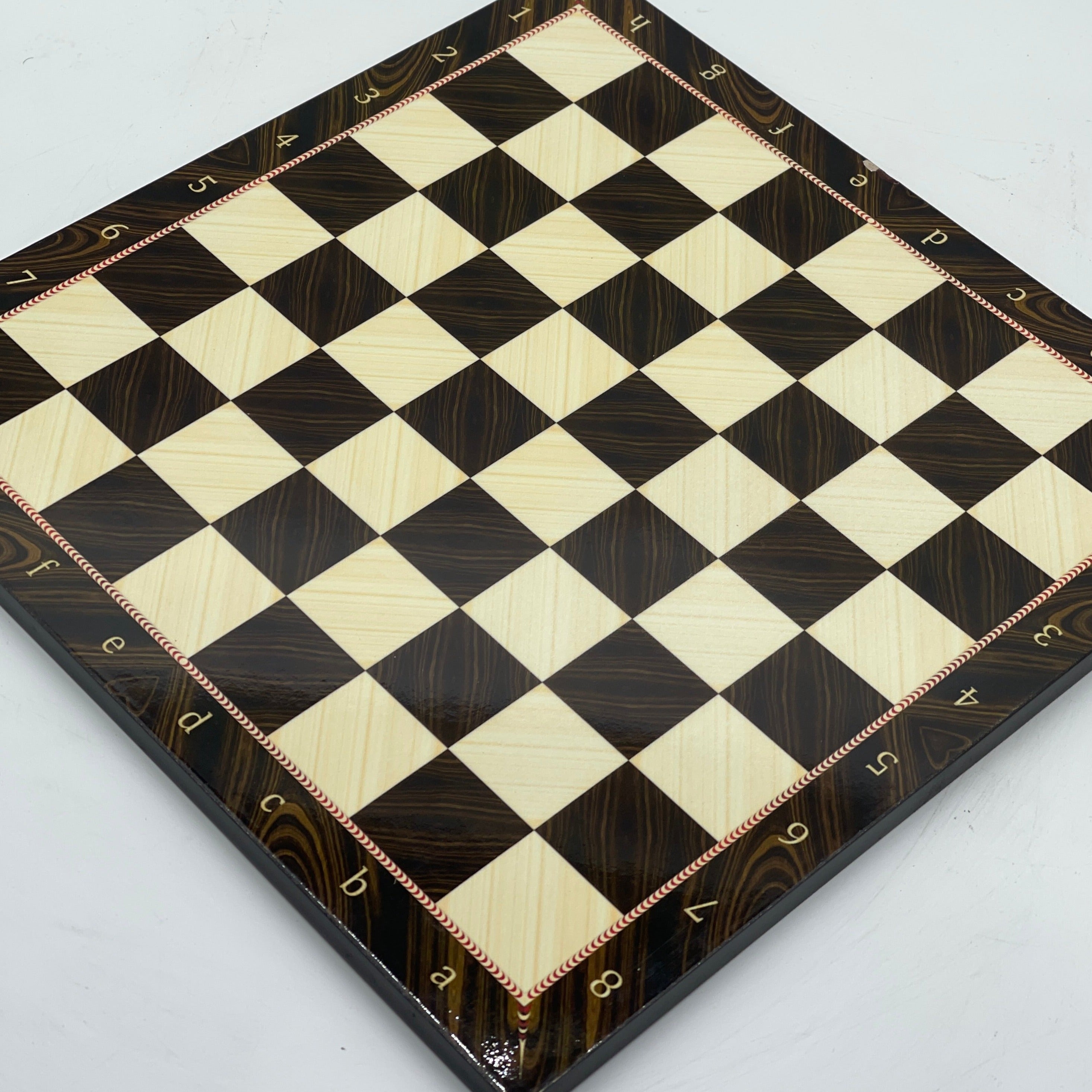 Brown Marble Pattern Wooden Chess Board With Crusaders Chess Pieces