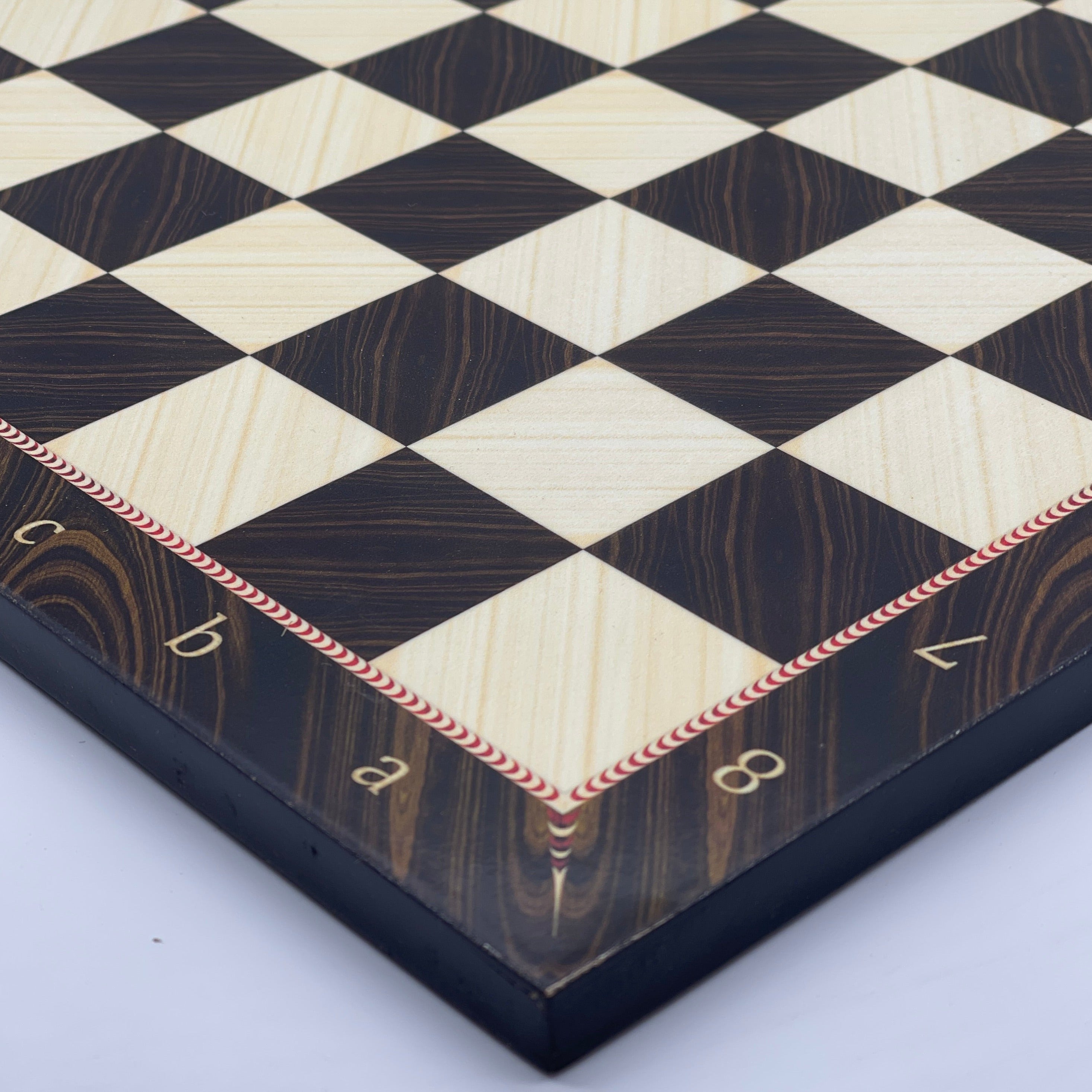 Brown Walnut Marble Pattern Wooden Set With Boxwood Chess Pieces Set