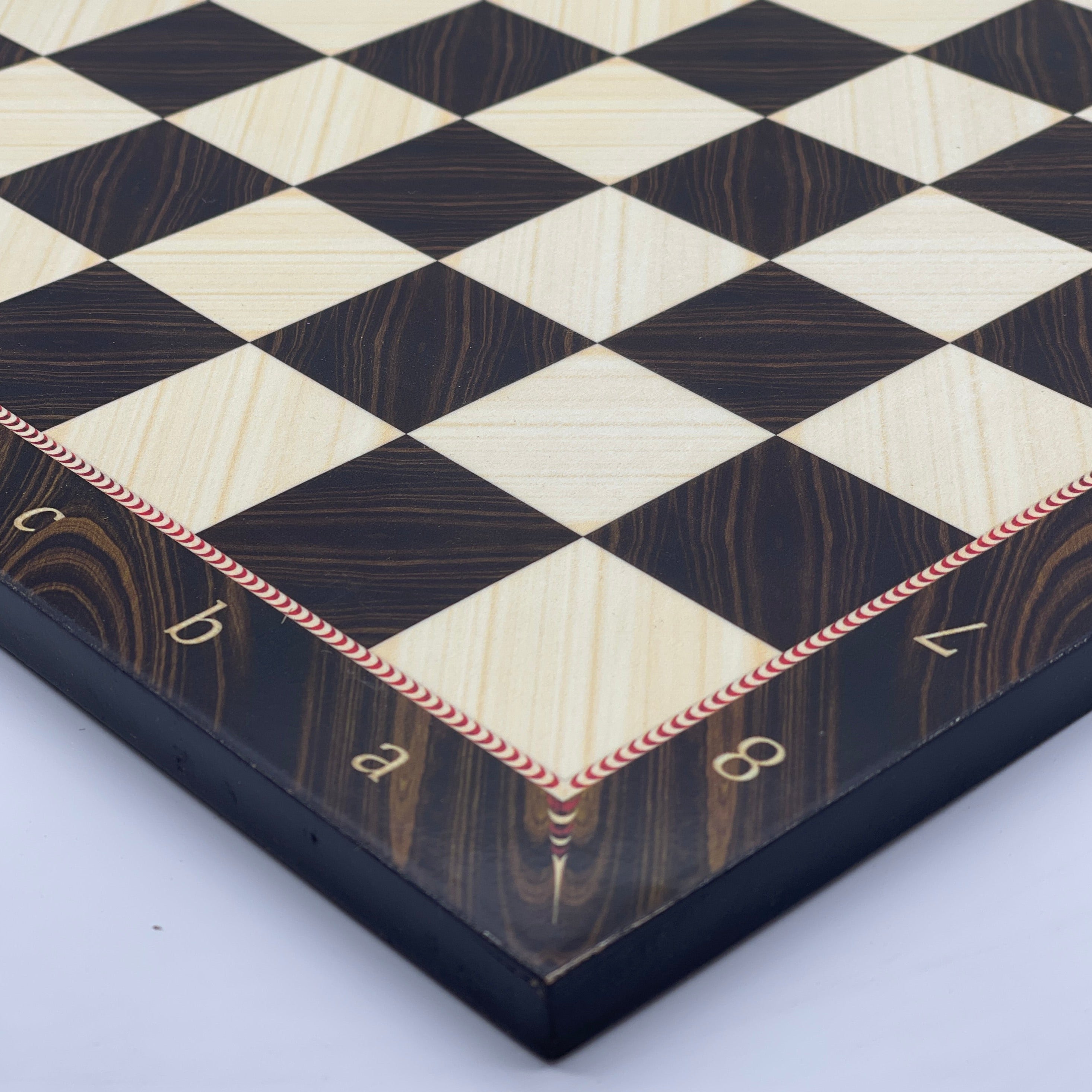 Brown Marble Pattern Wooden Chess Board With Crusaders Chess Pieces
