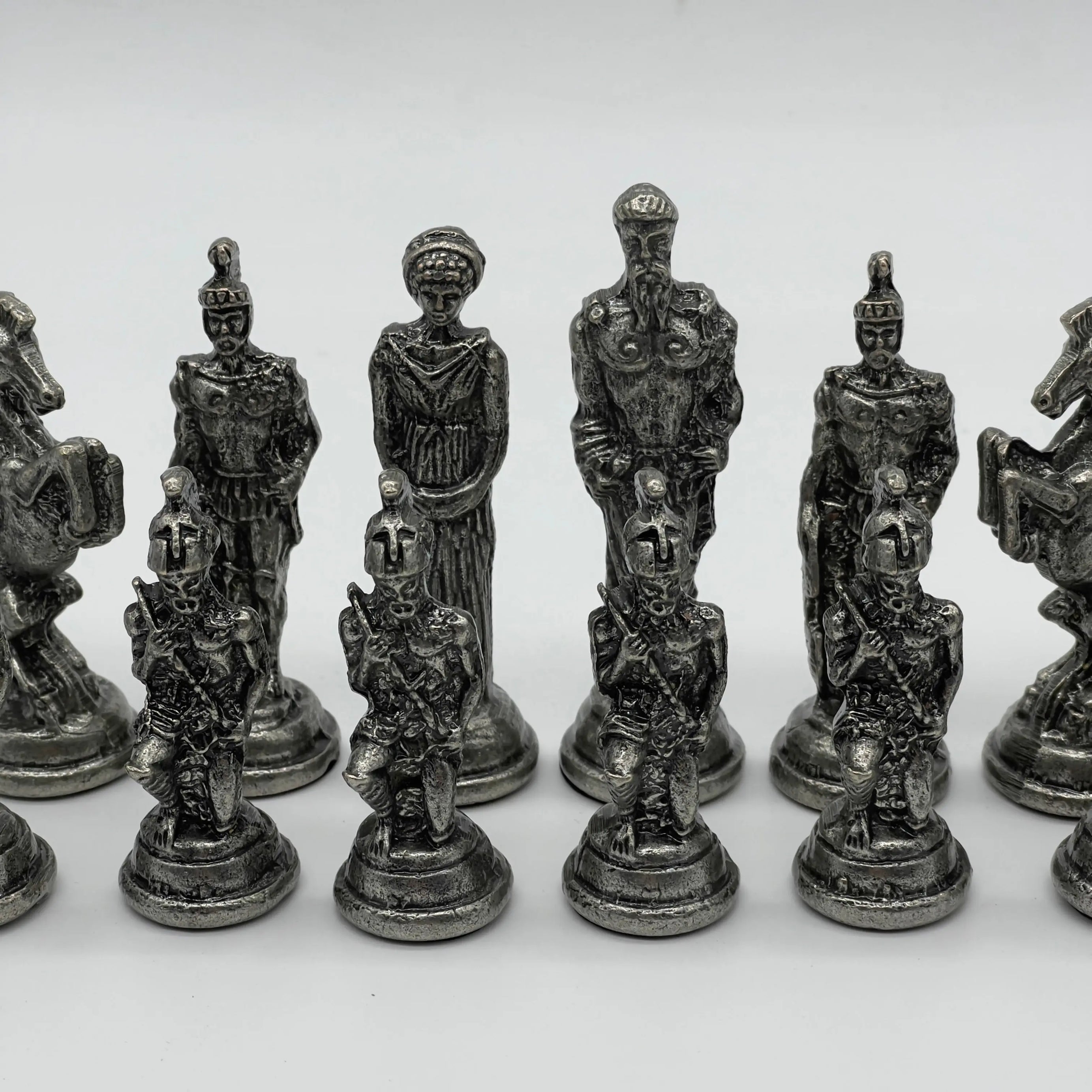 Handmade Copper-Silver Large Metal Pegasus Chess Pieces, Chess Pieces Set