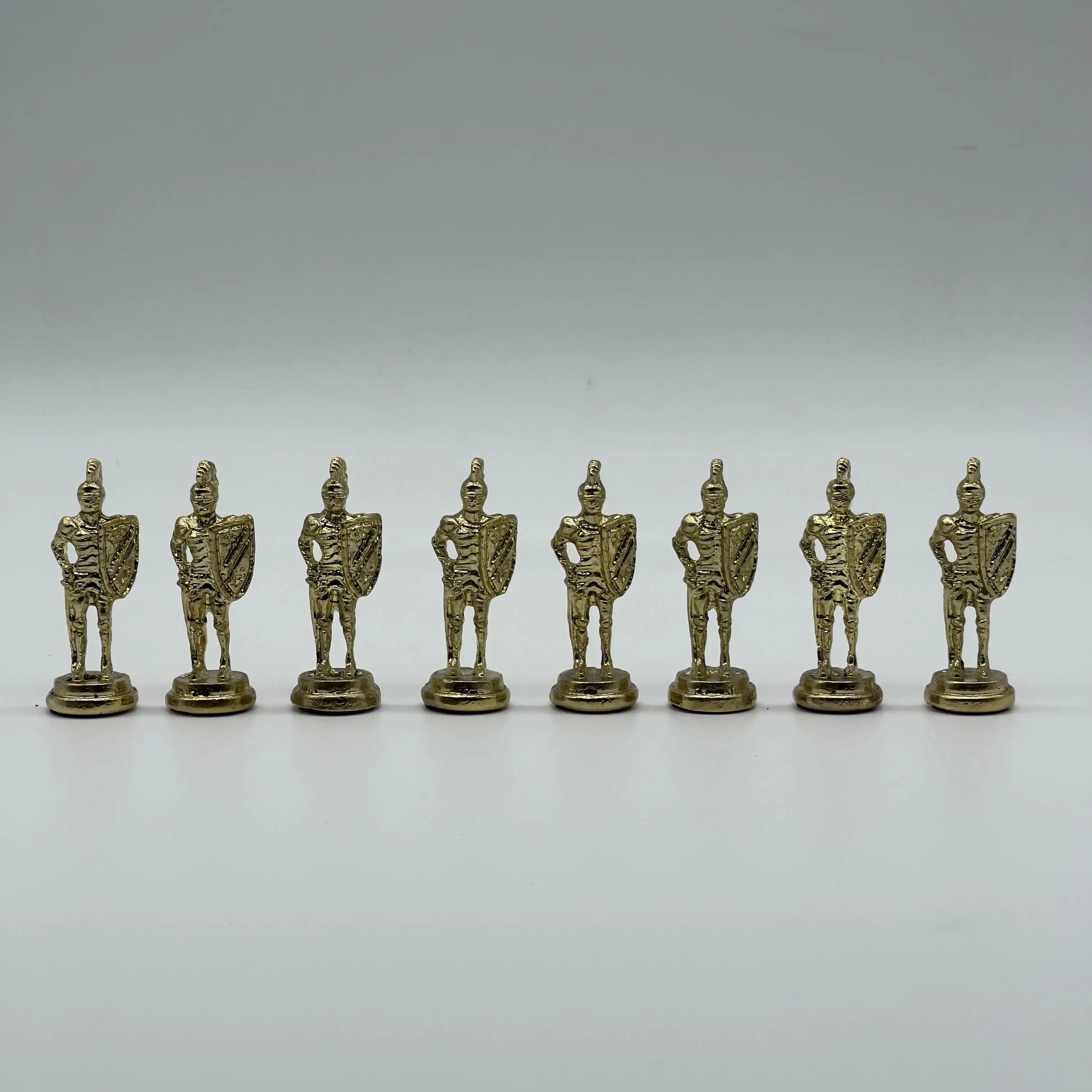 Handmade Metal Large Chess Pieces, Gold Silver Spanish Large Metal Chess Pieces