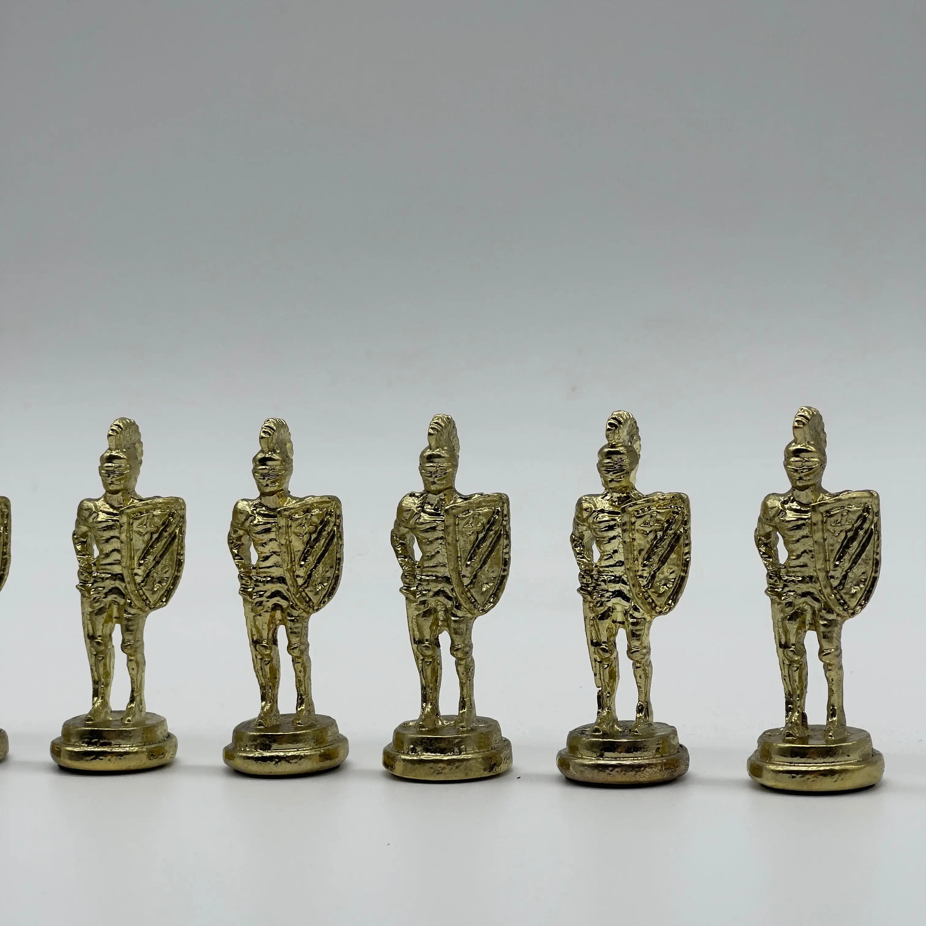 Handmade Metal Large Chess Pieces, Gold Silver Spanish Large Metal Chess Pieces