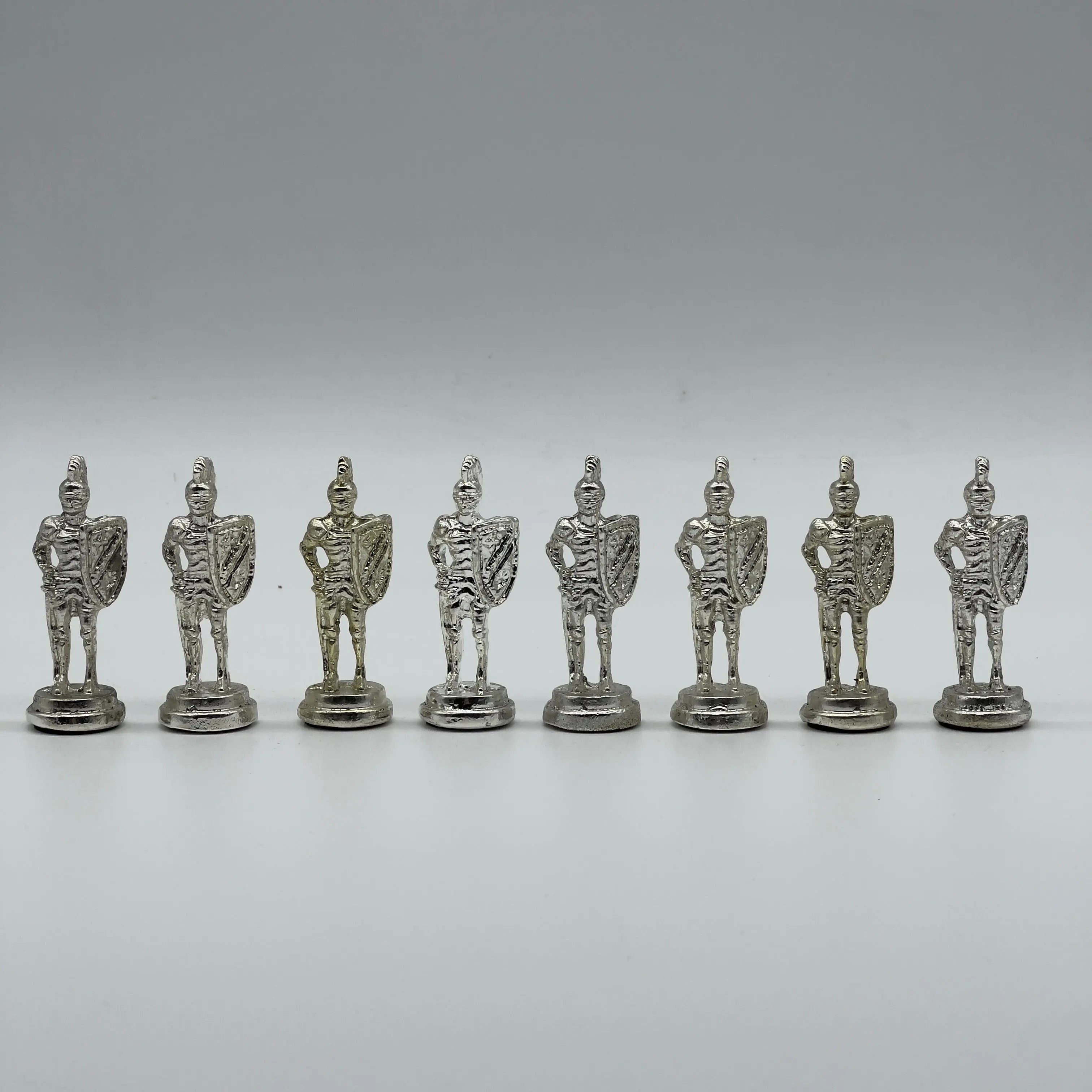 Handmade Metal Large Chess Pieces, Gold Silver Spanish Large Metal Chess Pieces