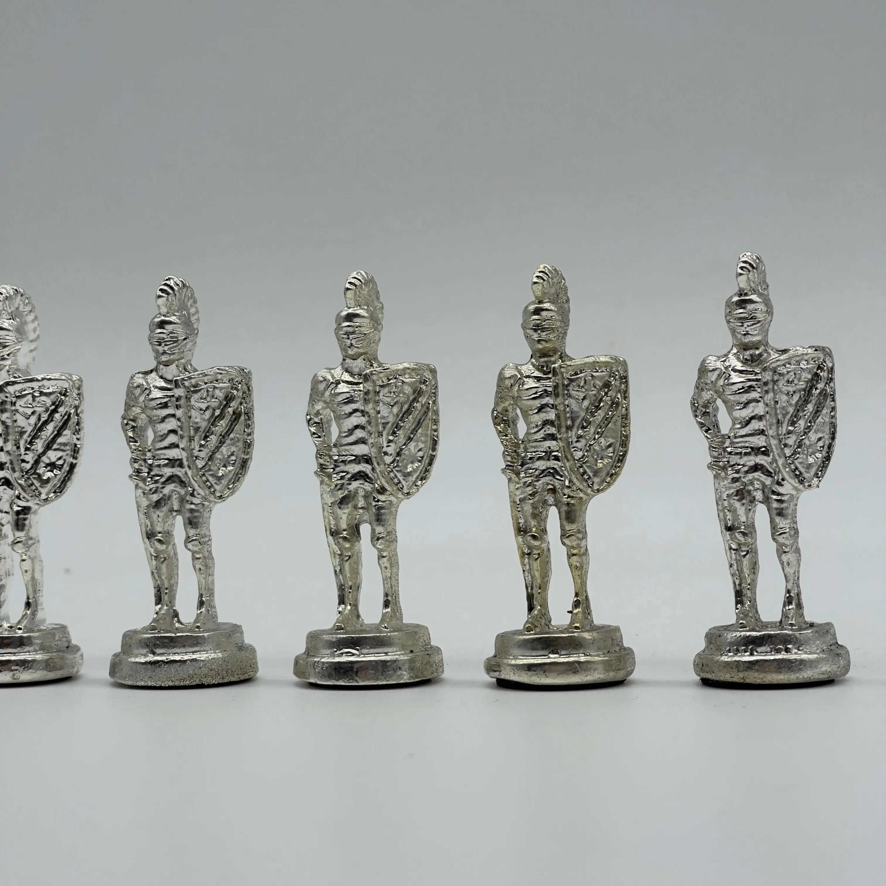 Handmade Metal Large Chess Pieces, Gold Silver Spanish Large Metal Chess Pieces