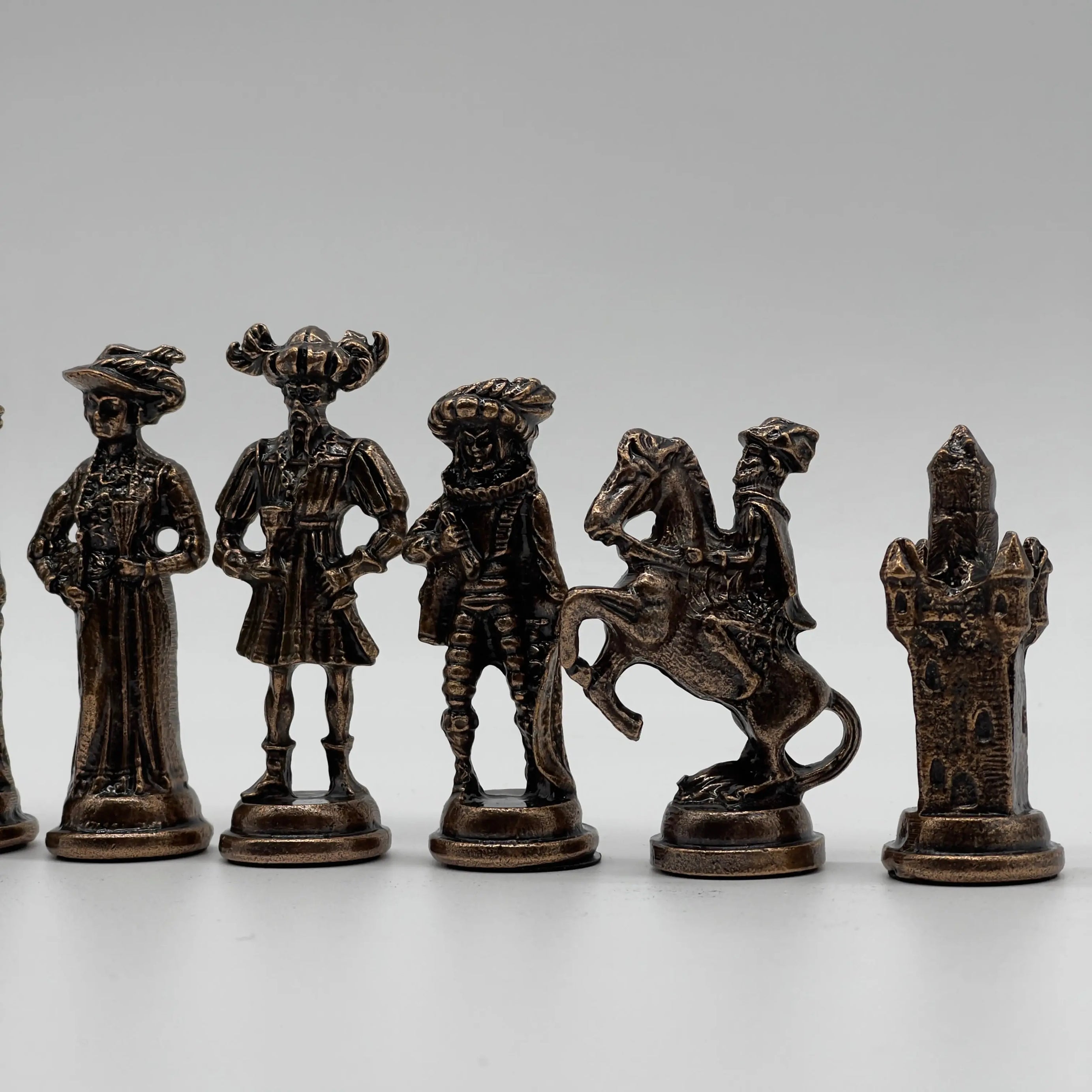 Handmade Metal Large Chess Pieces, Copper Silver Large Metal Chess Pieces