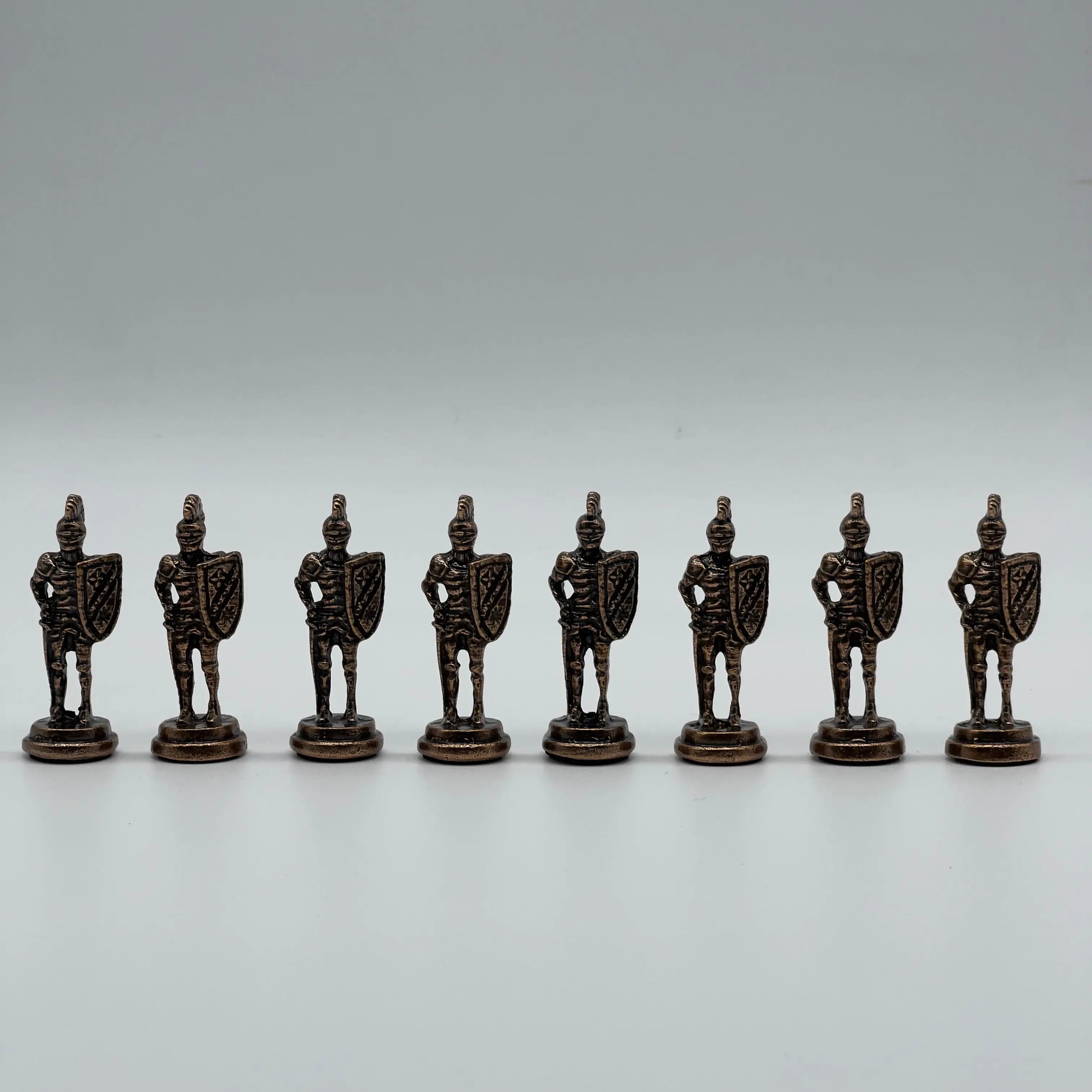 Handmade Metal Large Chess Pieces, Copper Silver Large Metal Chess Pieces