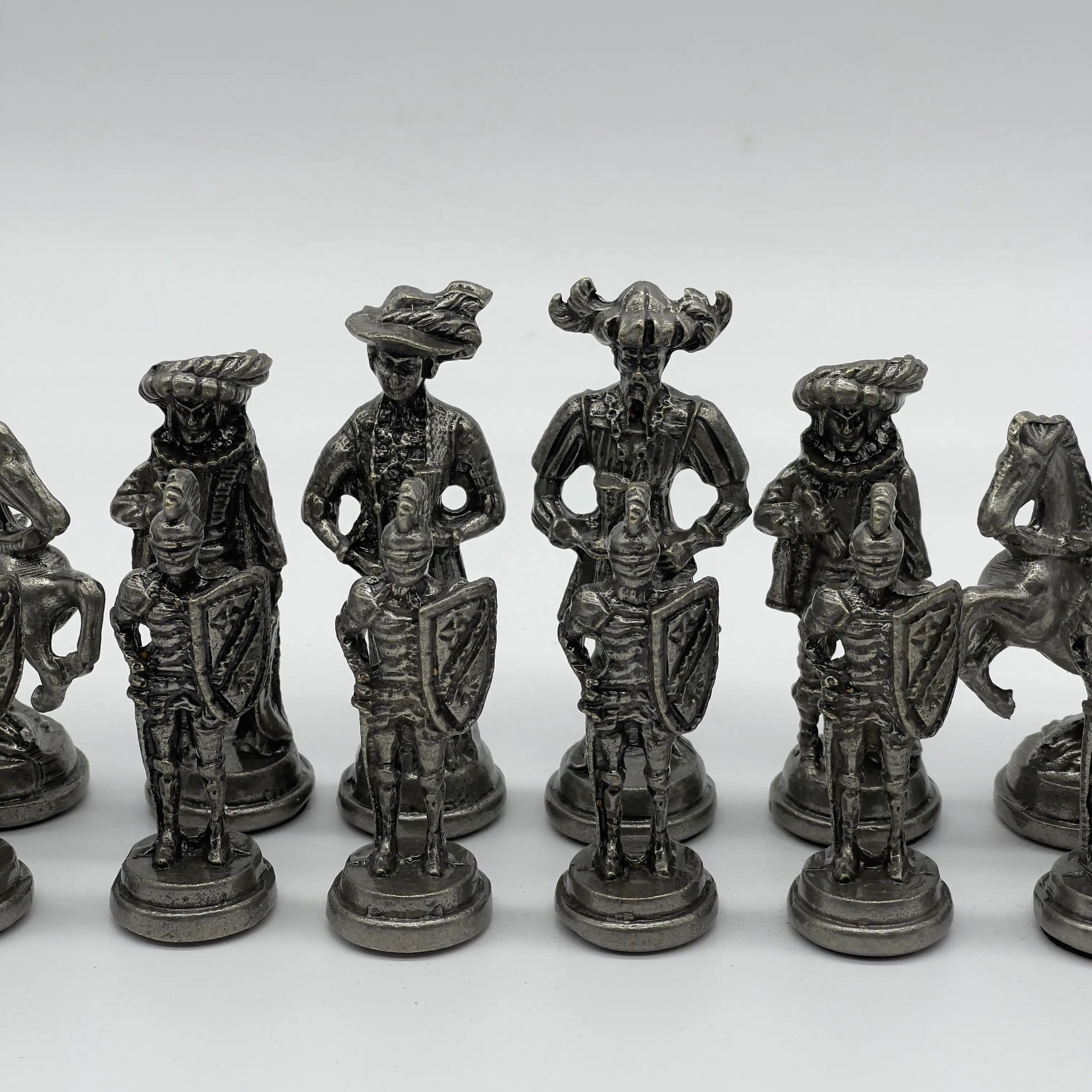 Handmade Metal Large Chess Pieces, Copper Silver Large Metal Chess Pieces