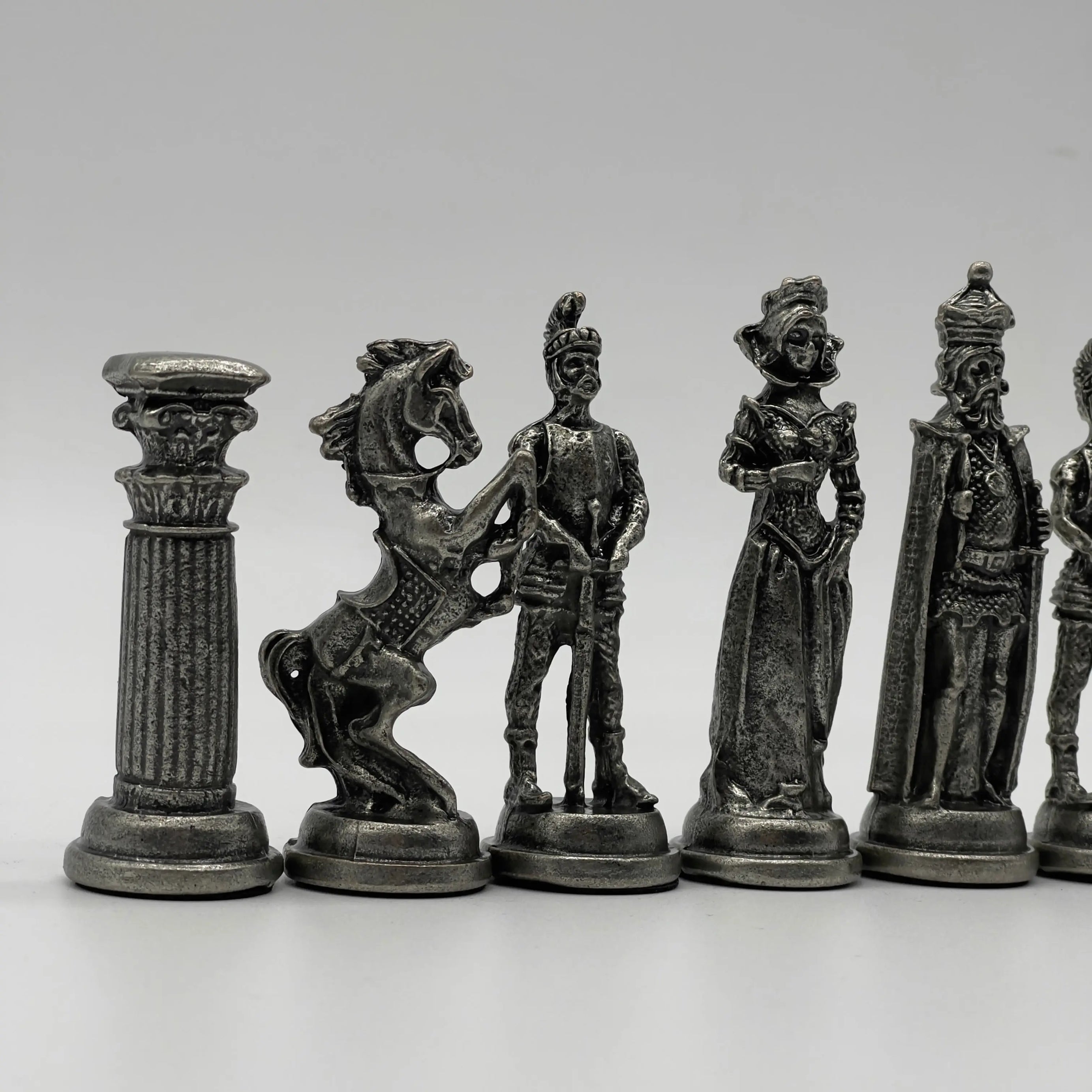 Handmade Metal Large Chess Pieces, Copper British Large Metal Chess Pieces