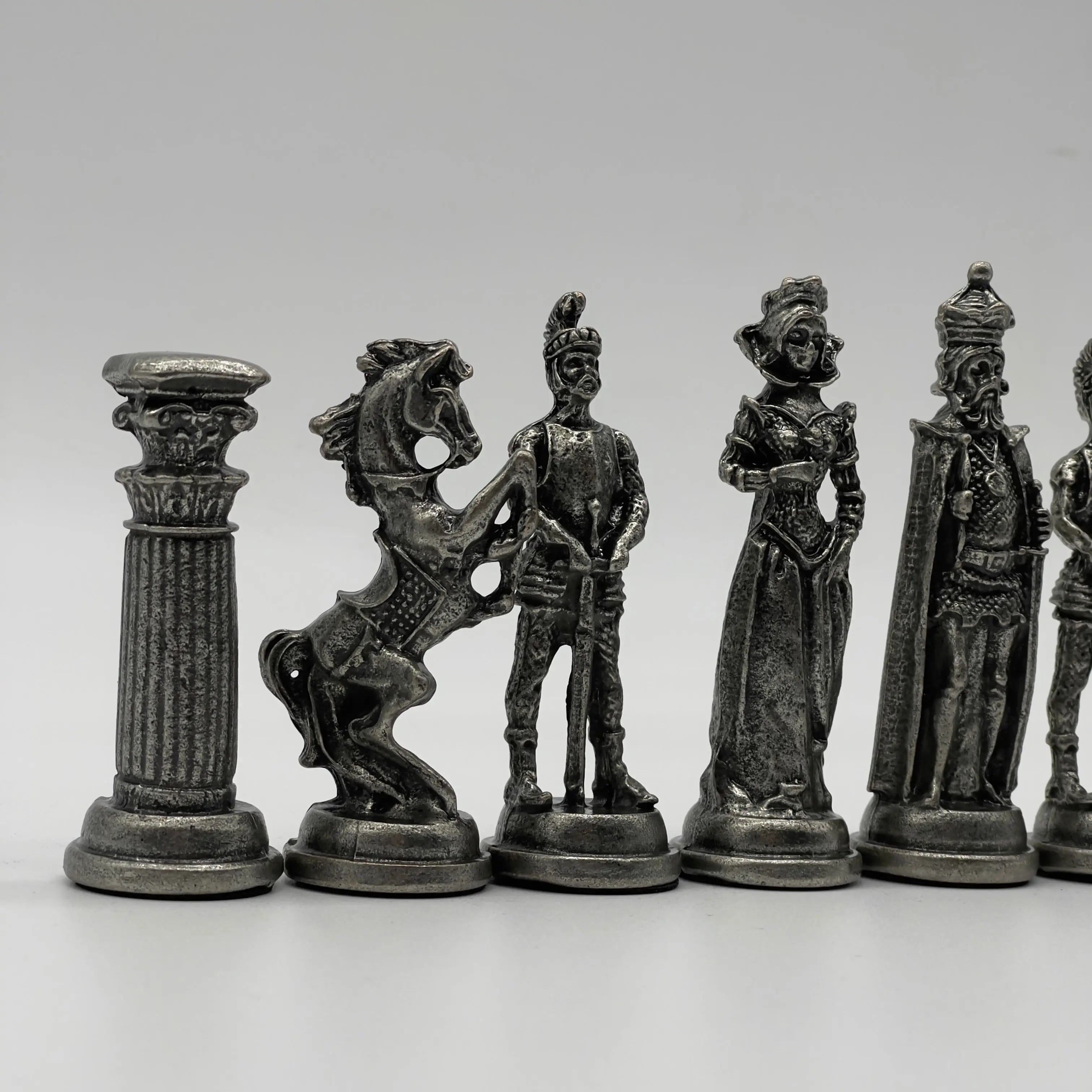 Handmade Metal Large Chess Pieces, Copper British Large Metal Chess Pieces