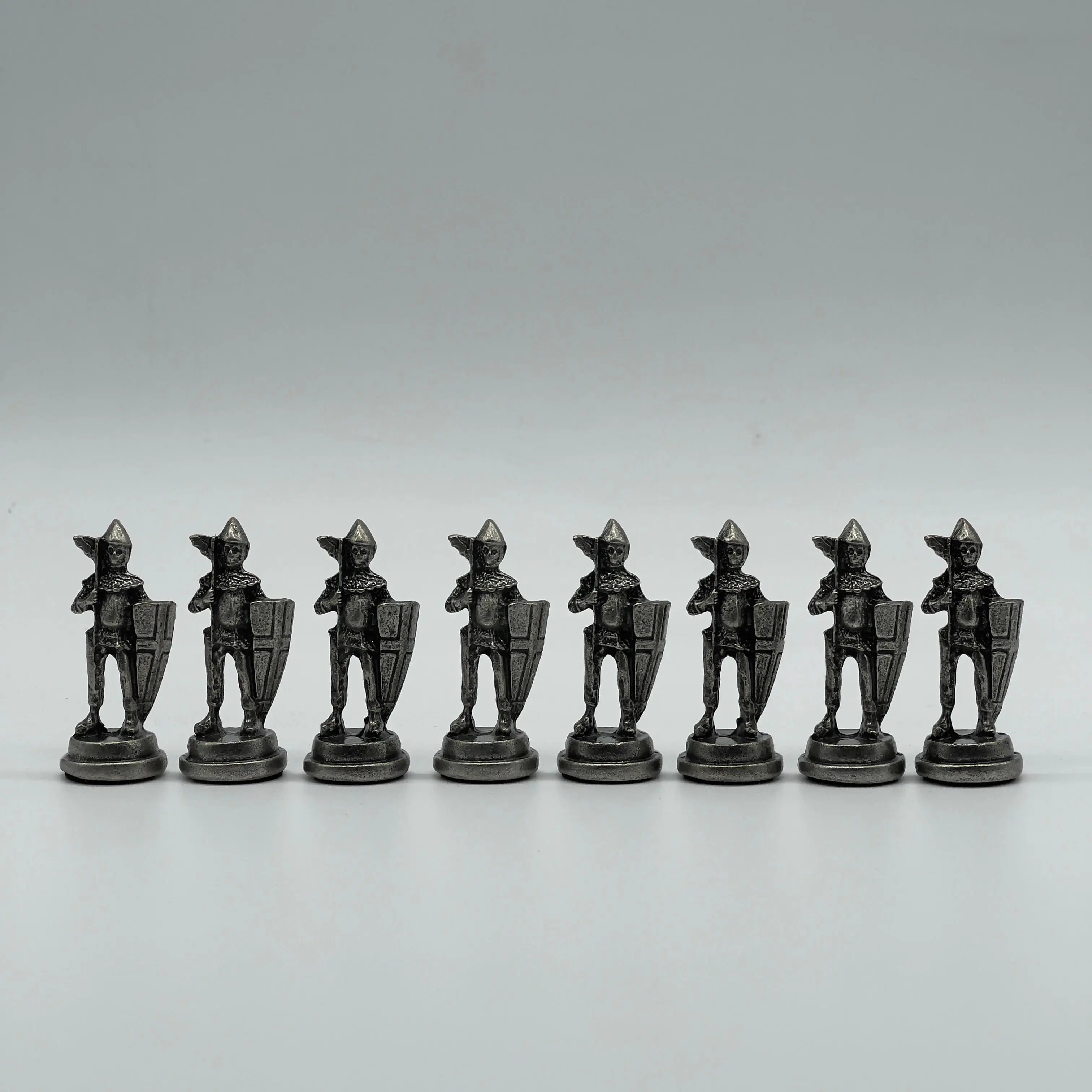 Handmade Metal Large Chess Pieces, Copper British Large Metal Chess Pieces