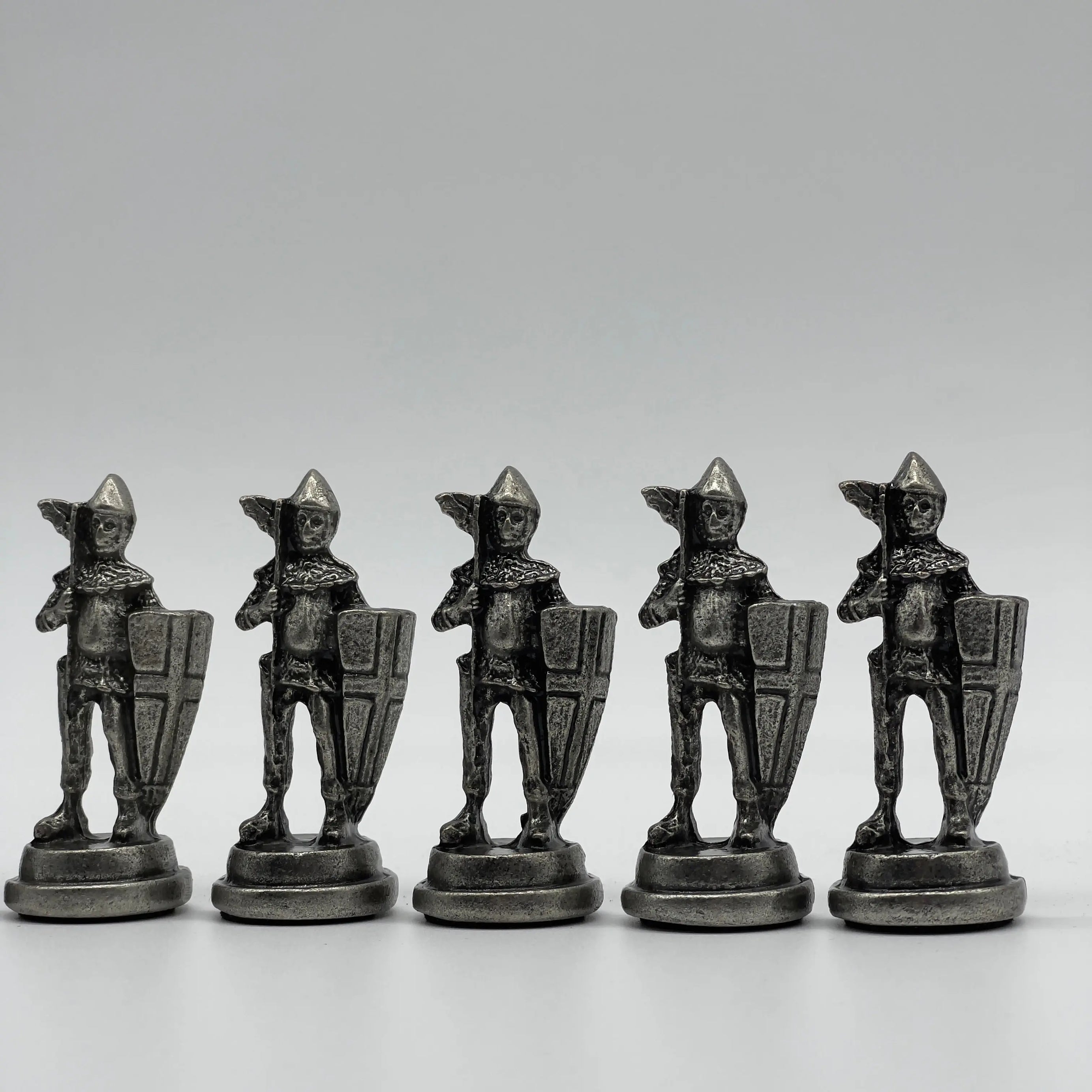 Handmade Metal Large Chess Pieces, Copper British Large Metal Chess Pieces