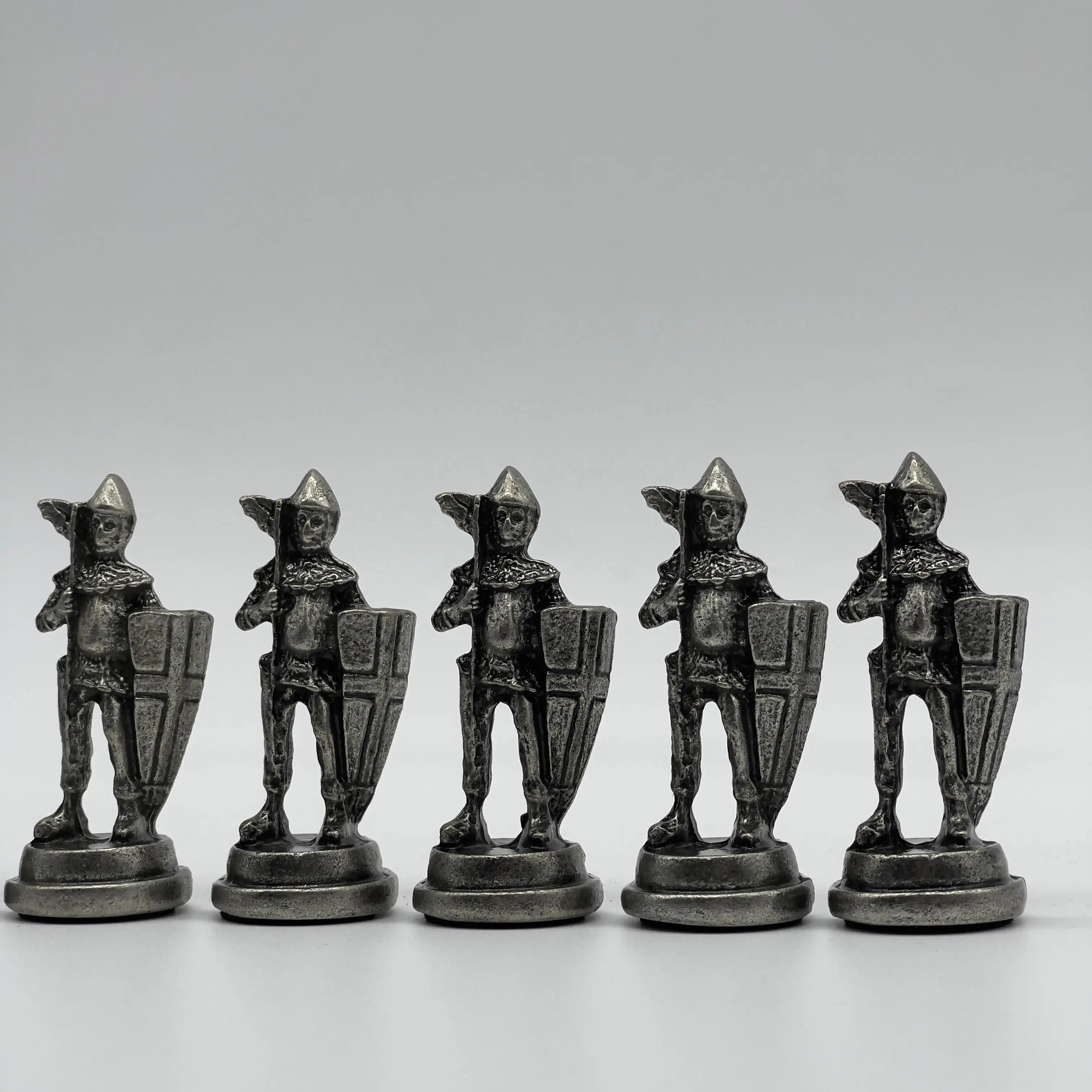 Handmade Metal Large Chess Pieces, Copper British Large Metal Chess Pieces