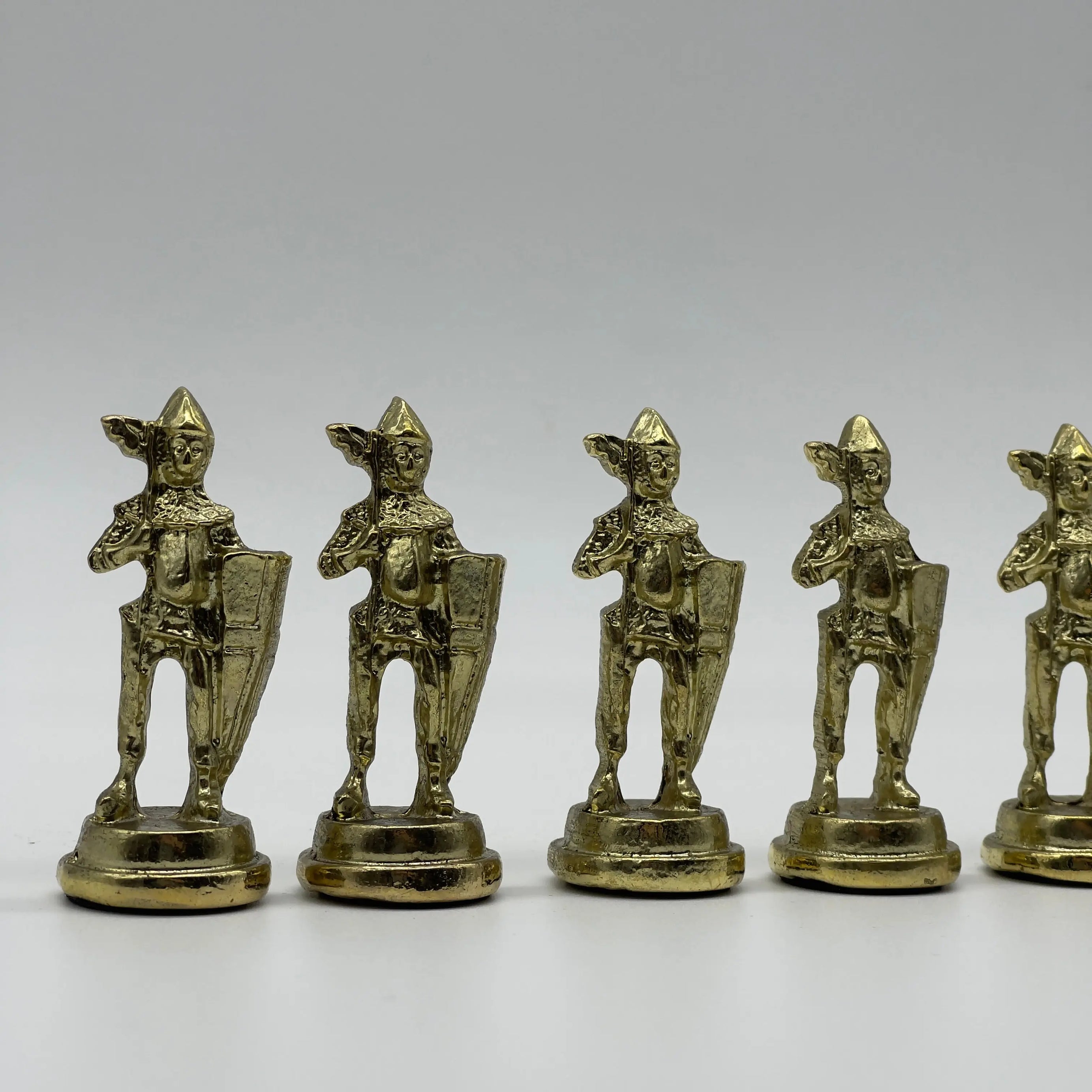 Handmade Metal Large Chess Pieces, Gold Silver Romans Large Metal Chess Pieces