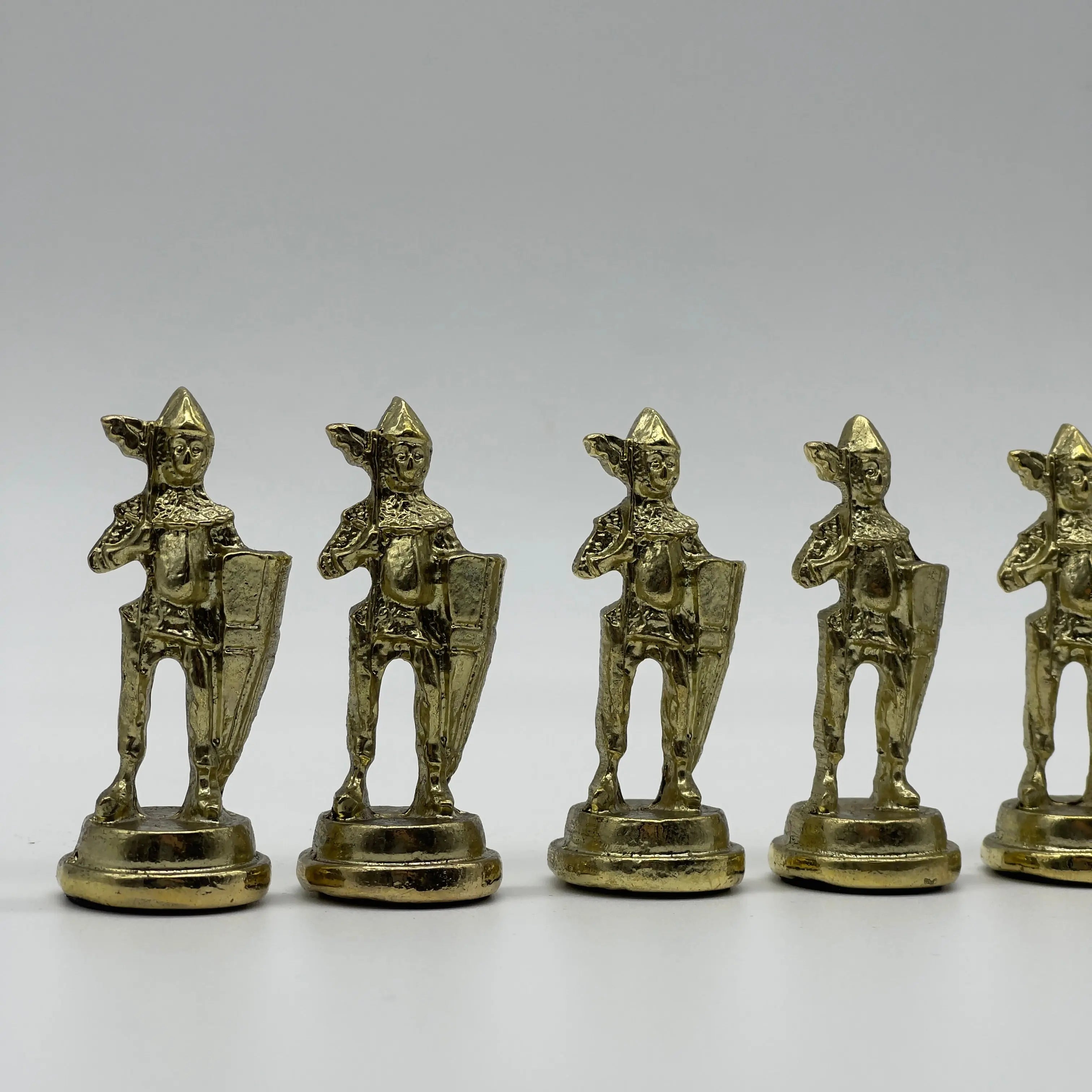 Handmade Metal Large Chess Pieces, Gold Silver Romans Large Metal Chess Pieces