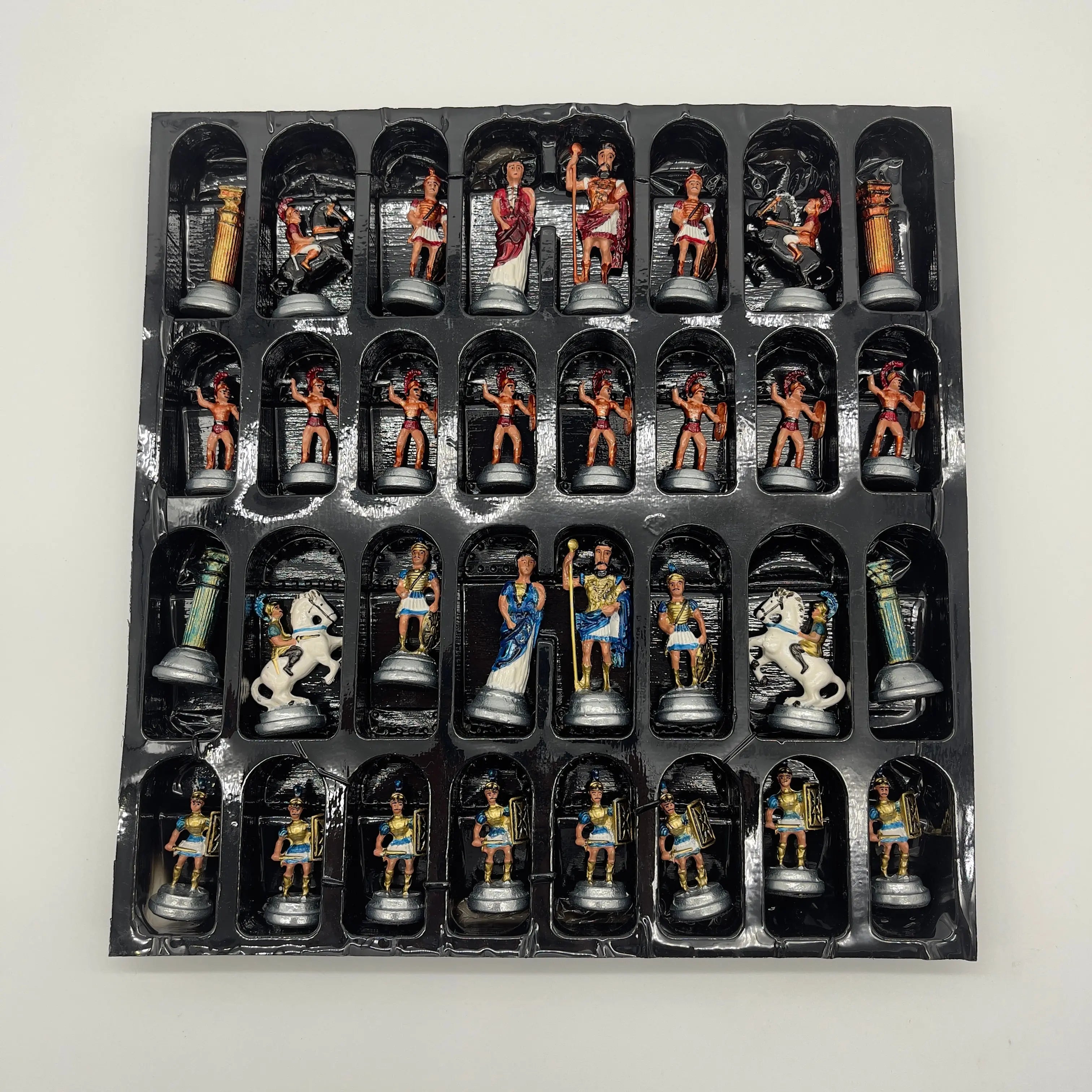 Haindpaint British Metal Chess Pieces, Haindpaint Metal Chess Pieces Set