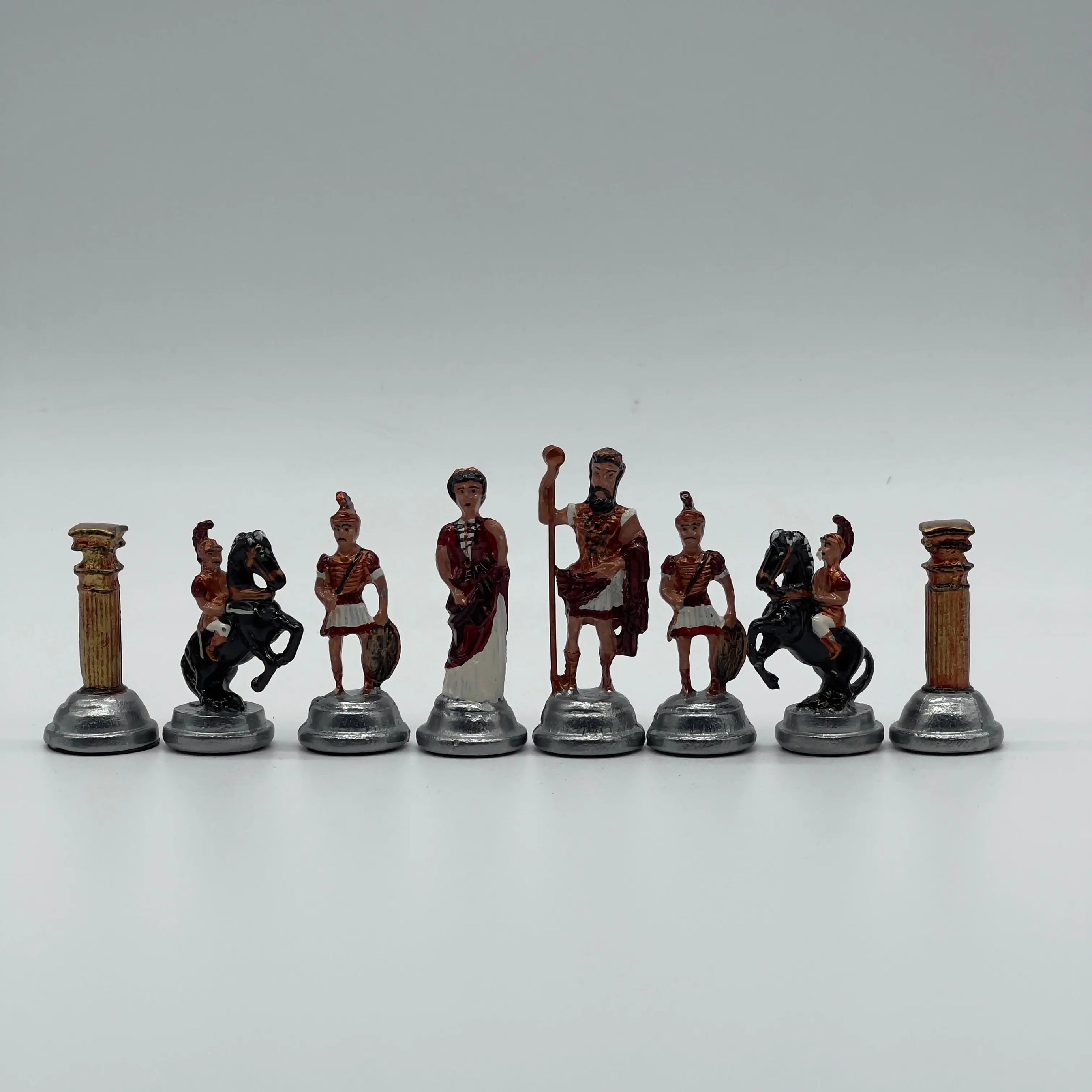 Haindpaint British Metal Chess Pieces, Haindpaint Metal Chess Pieces Set