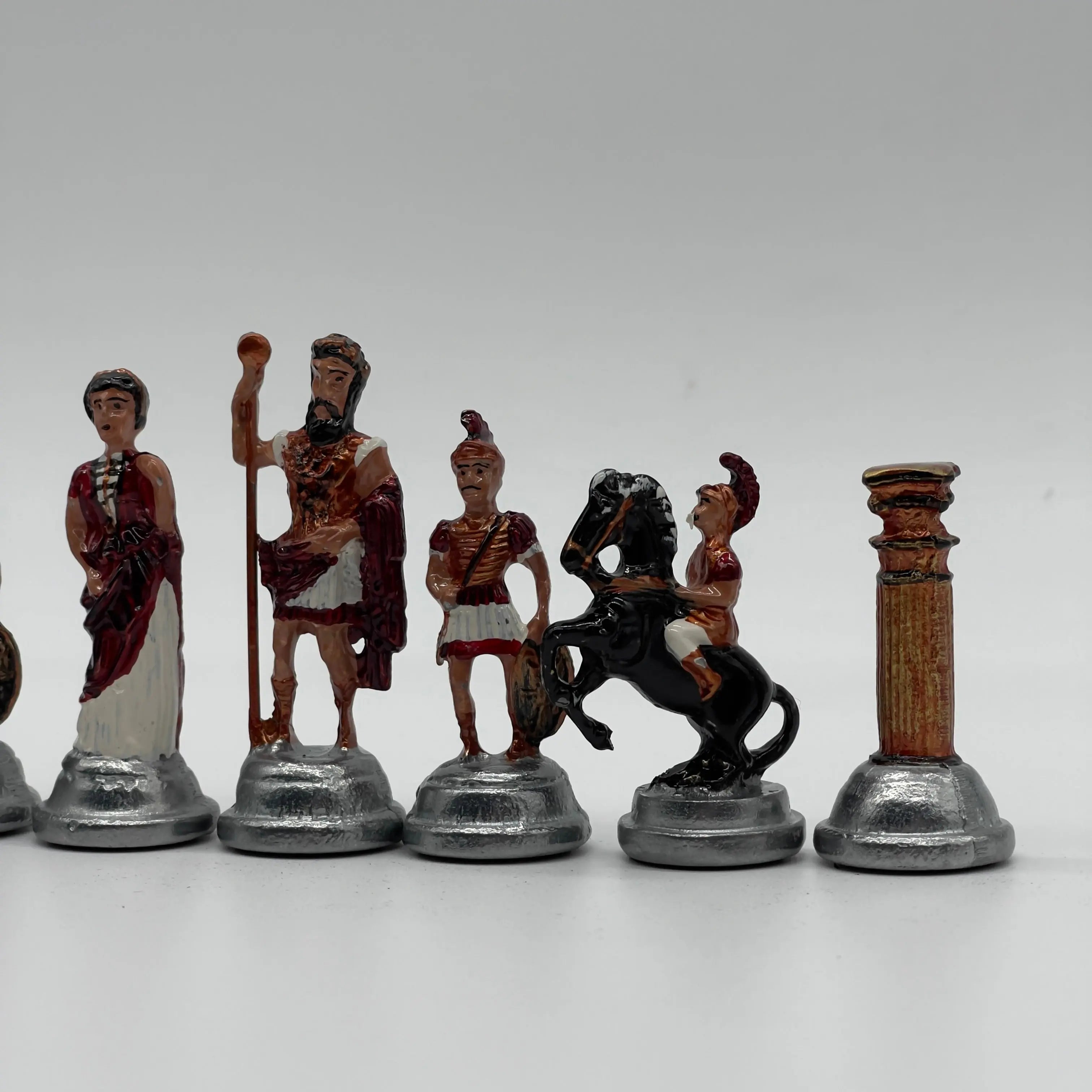 Haindpaint British Metal Chess Pieces, Haindpaint Metal Chess Pieces Set