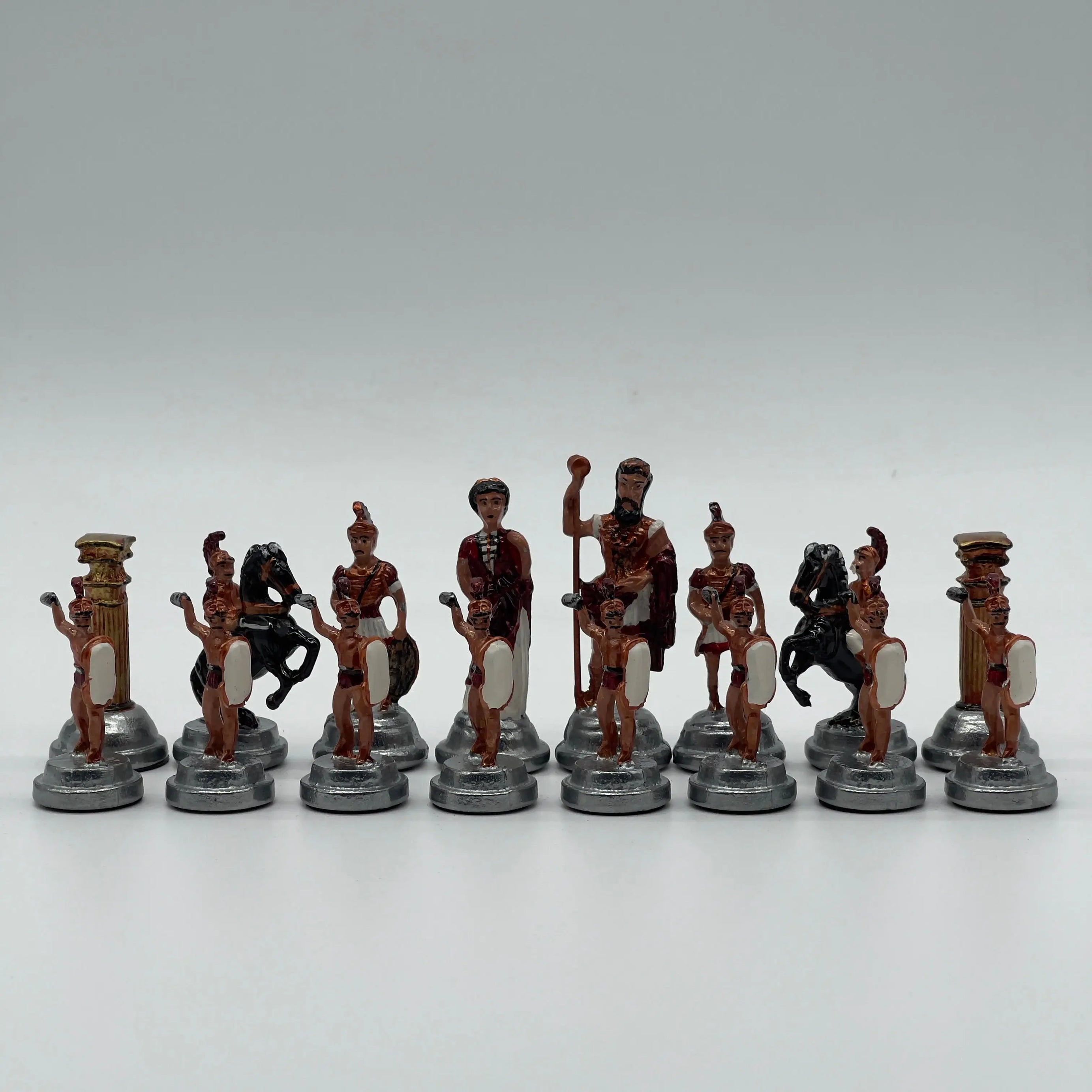 Haindpaint British Metal Chess Pieces, Haindpaint Metal Chess Pieces Set