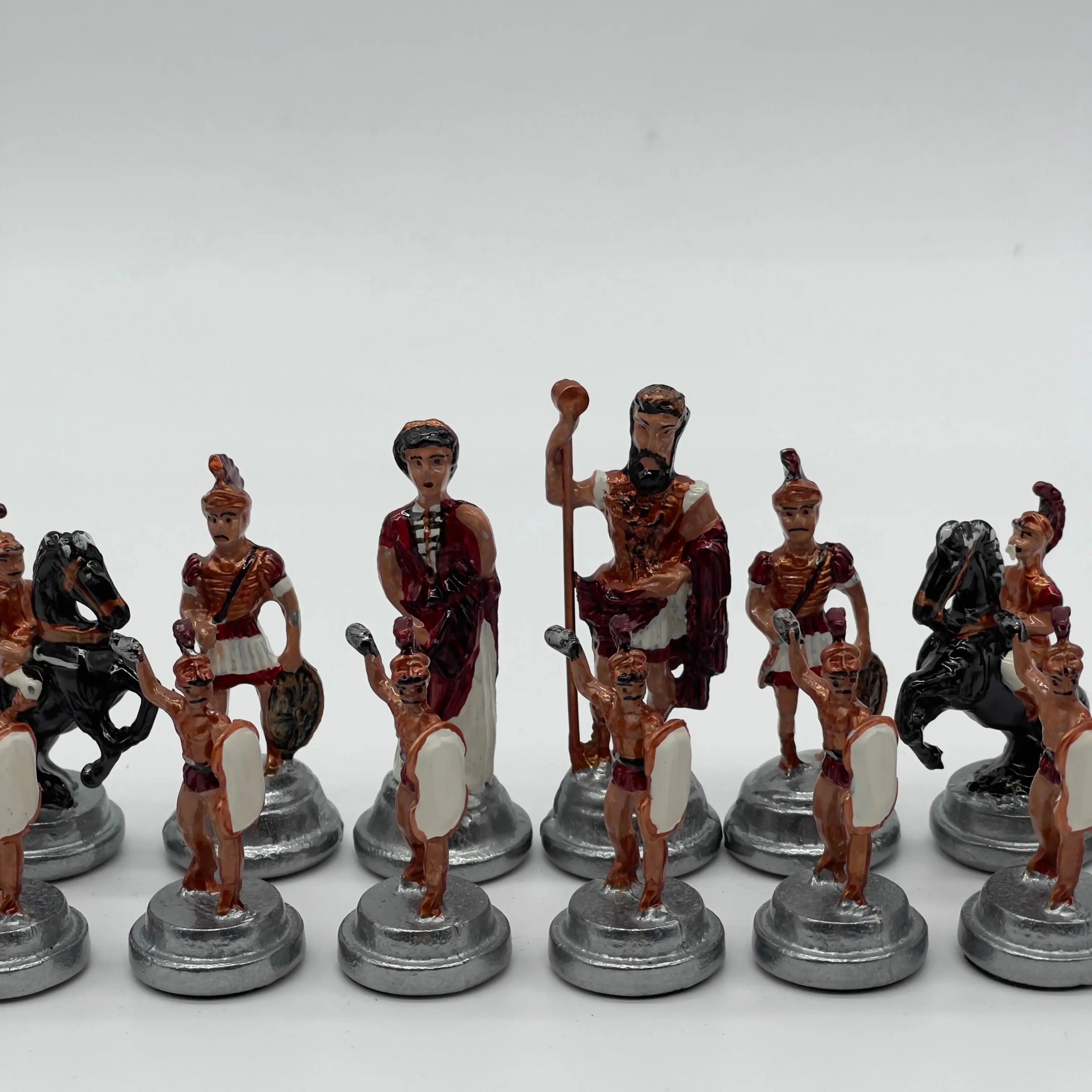 Haindpaint British Metal Chess Pieces, Haindpaint Metal Chess Pieces Set