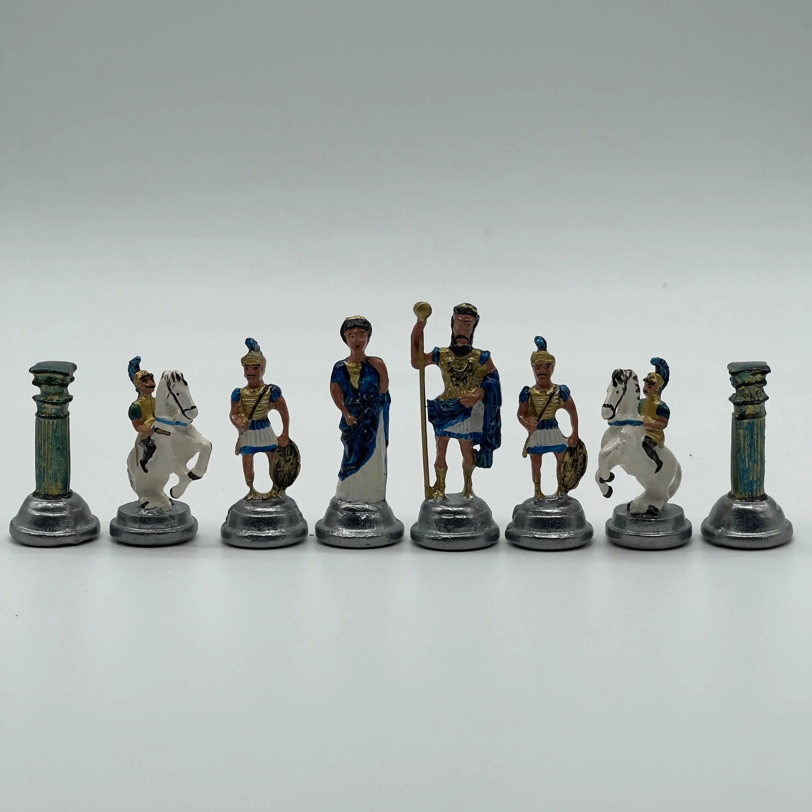 Haindpaint British Metal Chess Pieces, Haindpaint Metal Chess Pieces Set