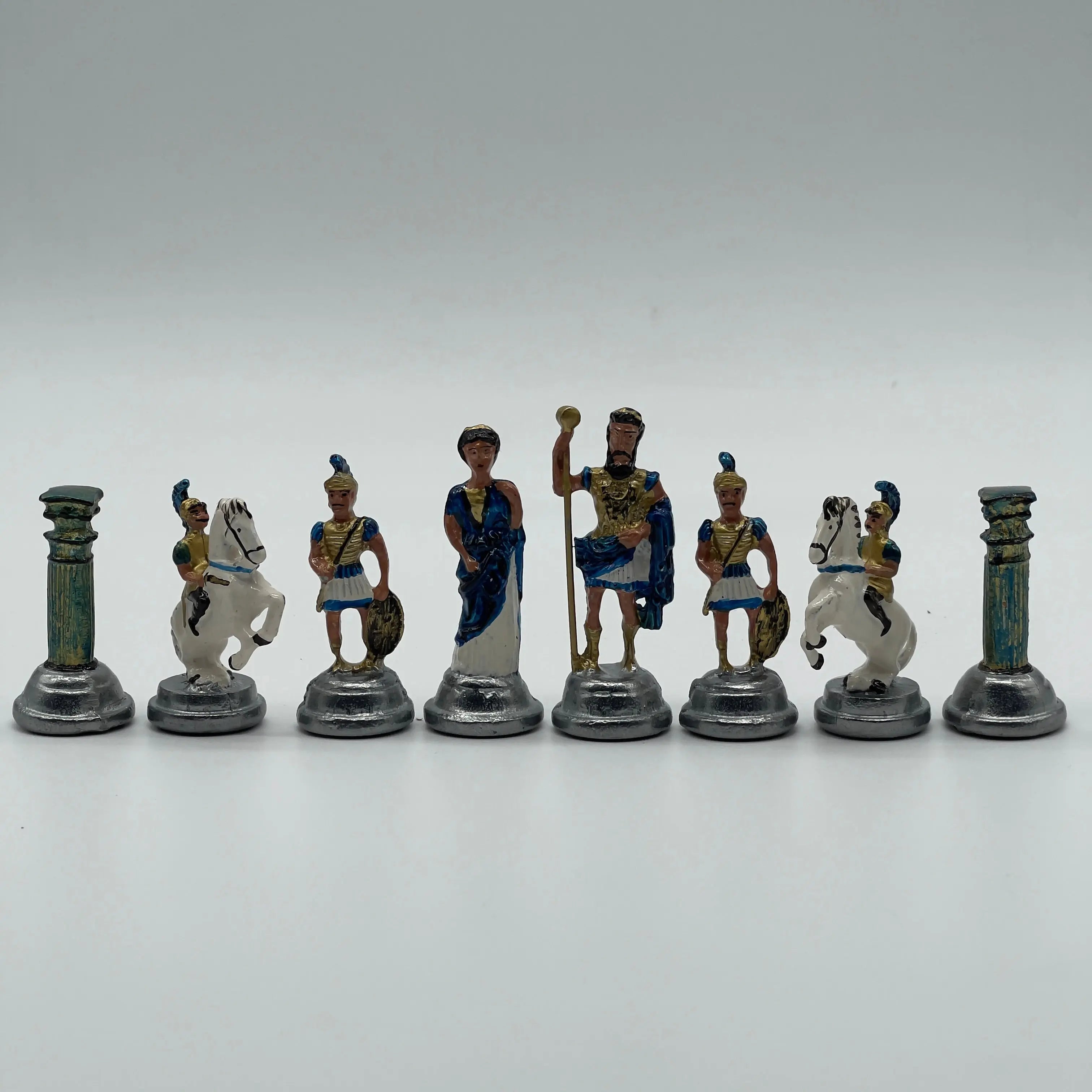 Haindpaint British Metal Chess Pieces, Haindpaint Metal Chess Pieces Set