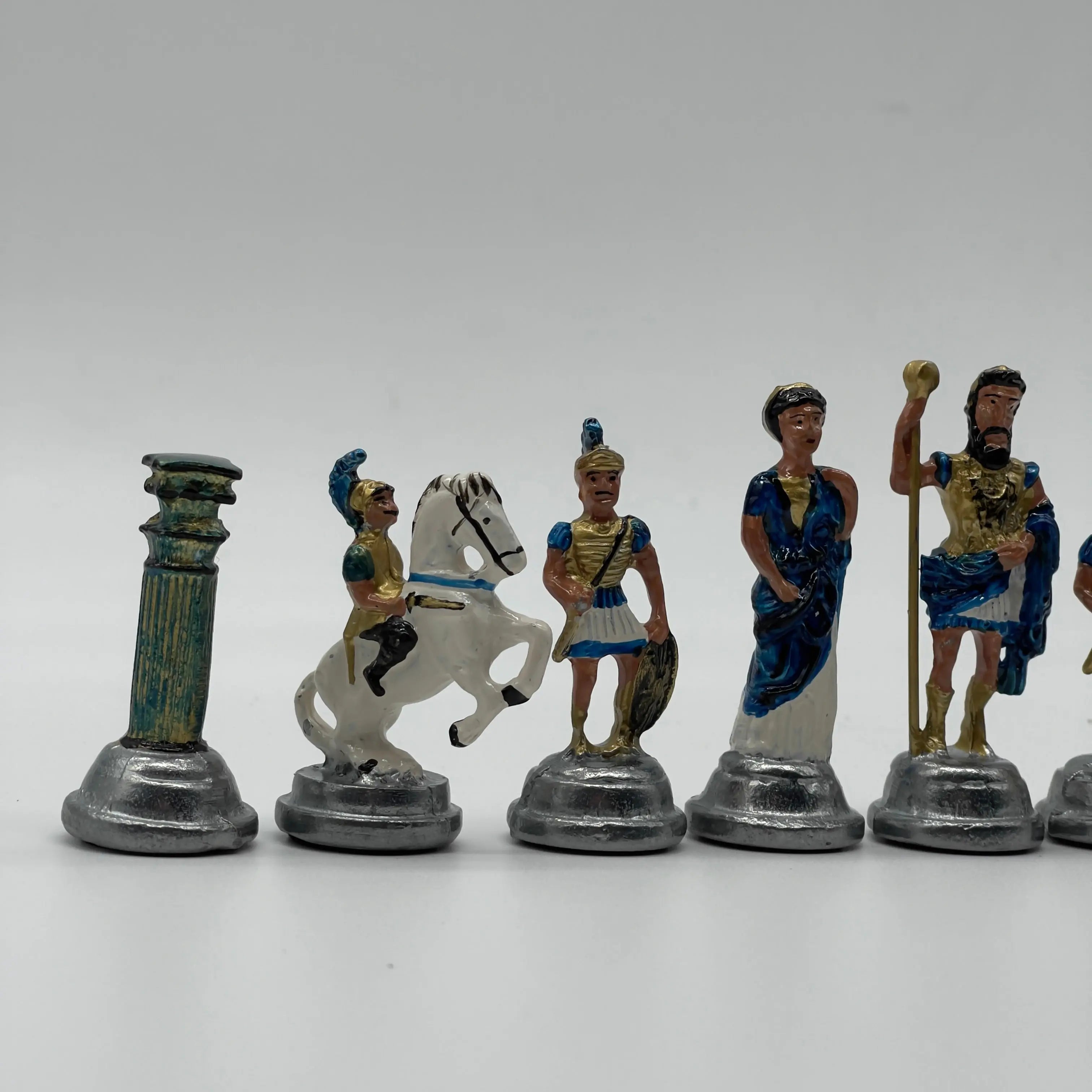 Haindpaint British Metal Chess Pieces, Haindpaint Metal Chess Pieces Set