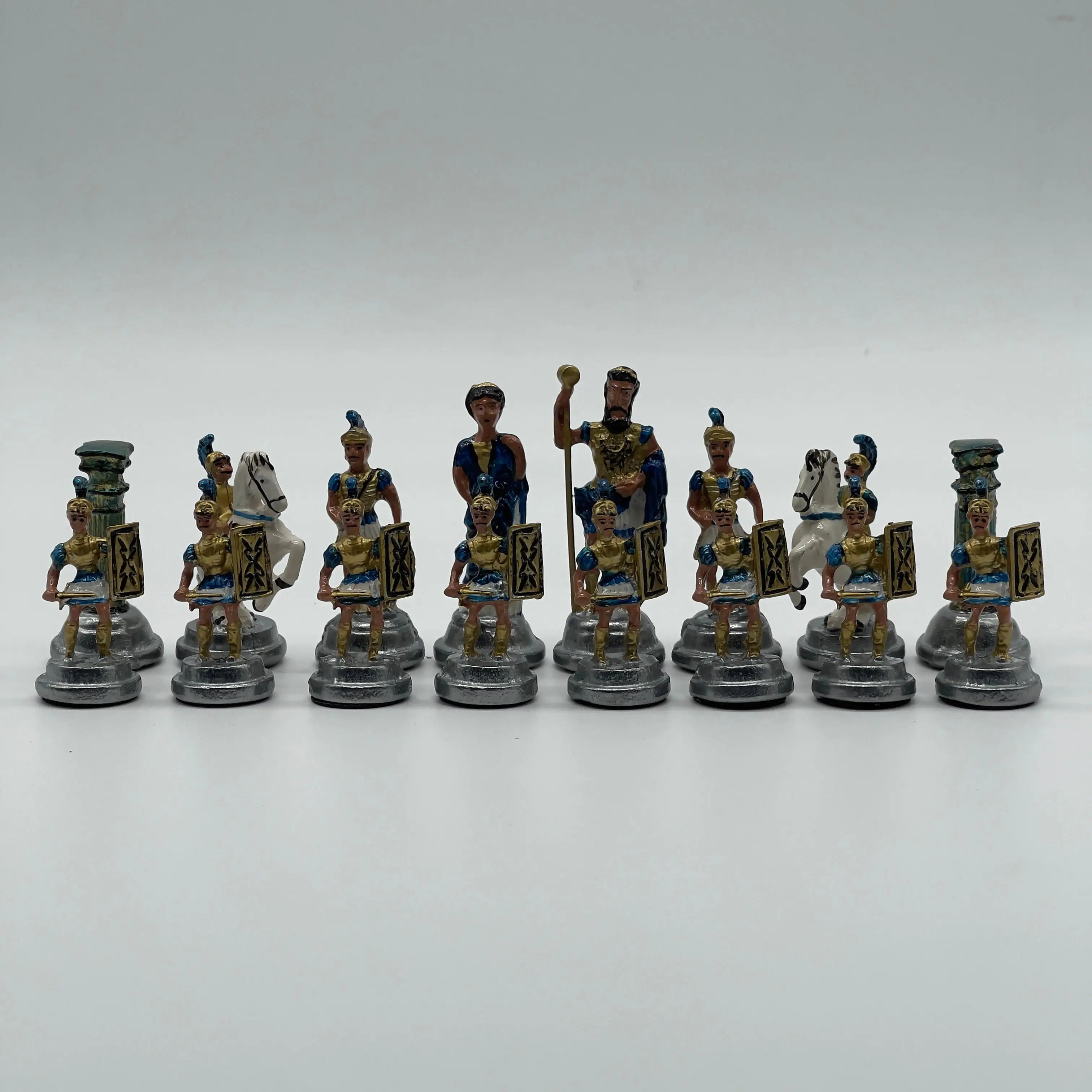 Haindpaint British Metal Chess Pieces, Haindpaint Metal Chess Pieces Set