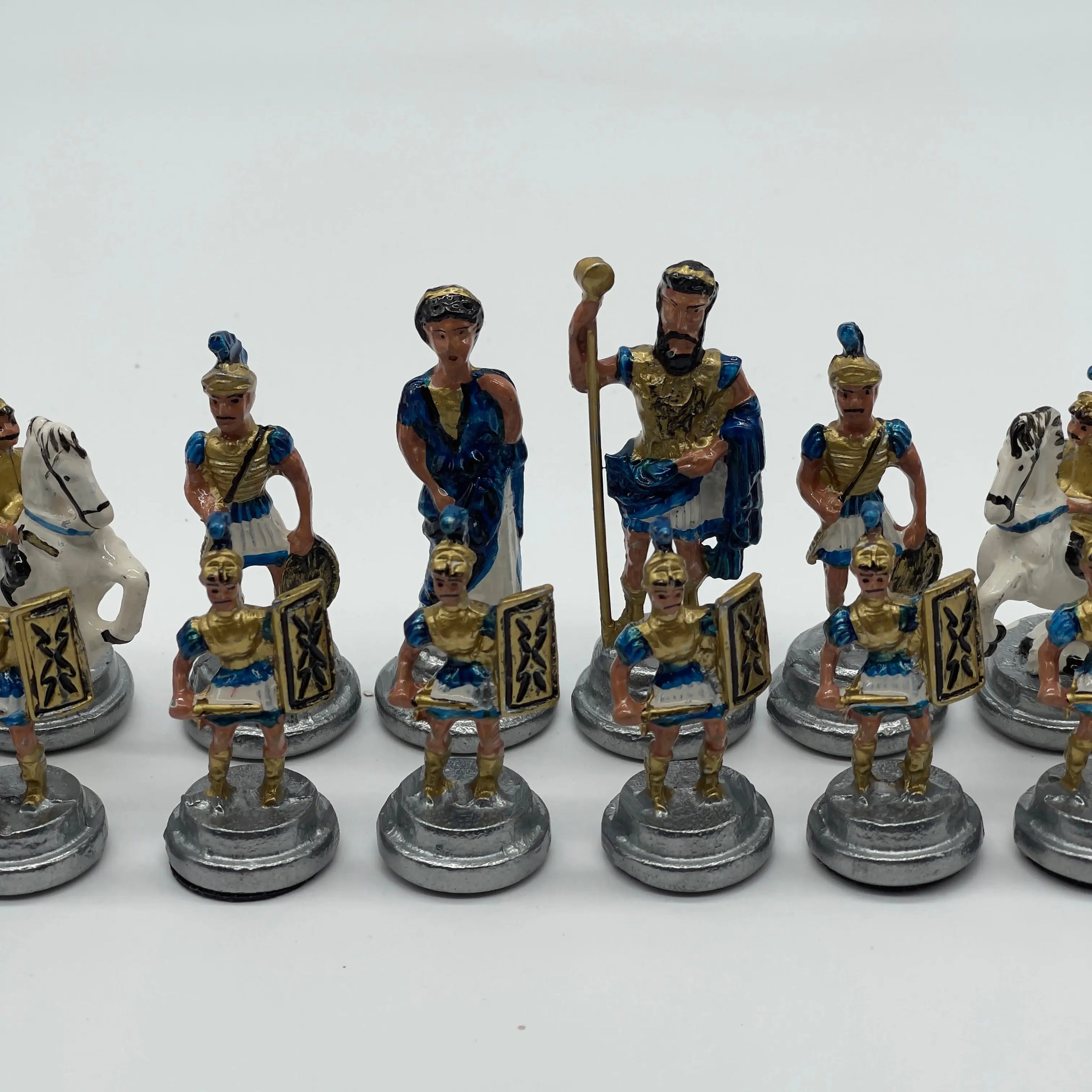 Haindpaint British Metal Chess Pieces, Haindpaint Metal Chess Pieces Set