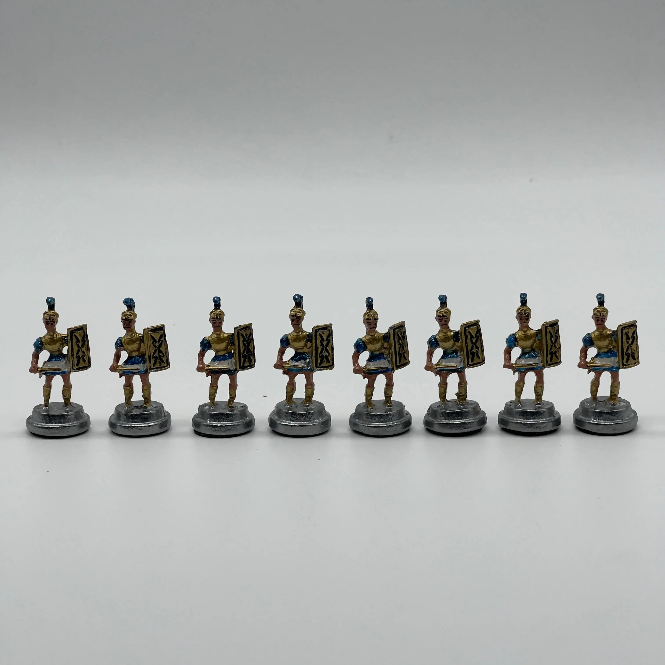 Haindpaint British Metal Chess Pieces, Haindpaint Metal Chess Pieces Set