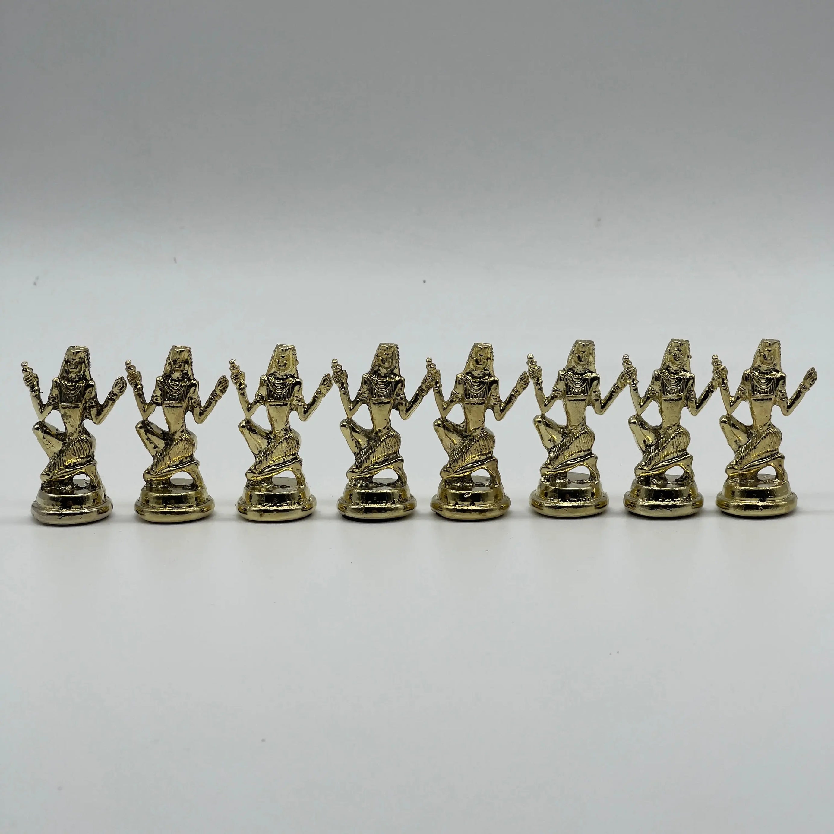 Handmade Egyptian Metal-Silver Gold Chess Pieces Set, Chess Pieces Set