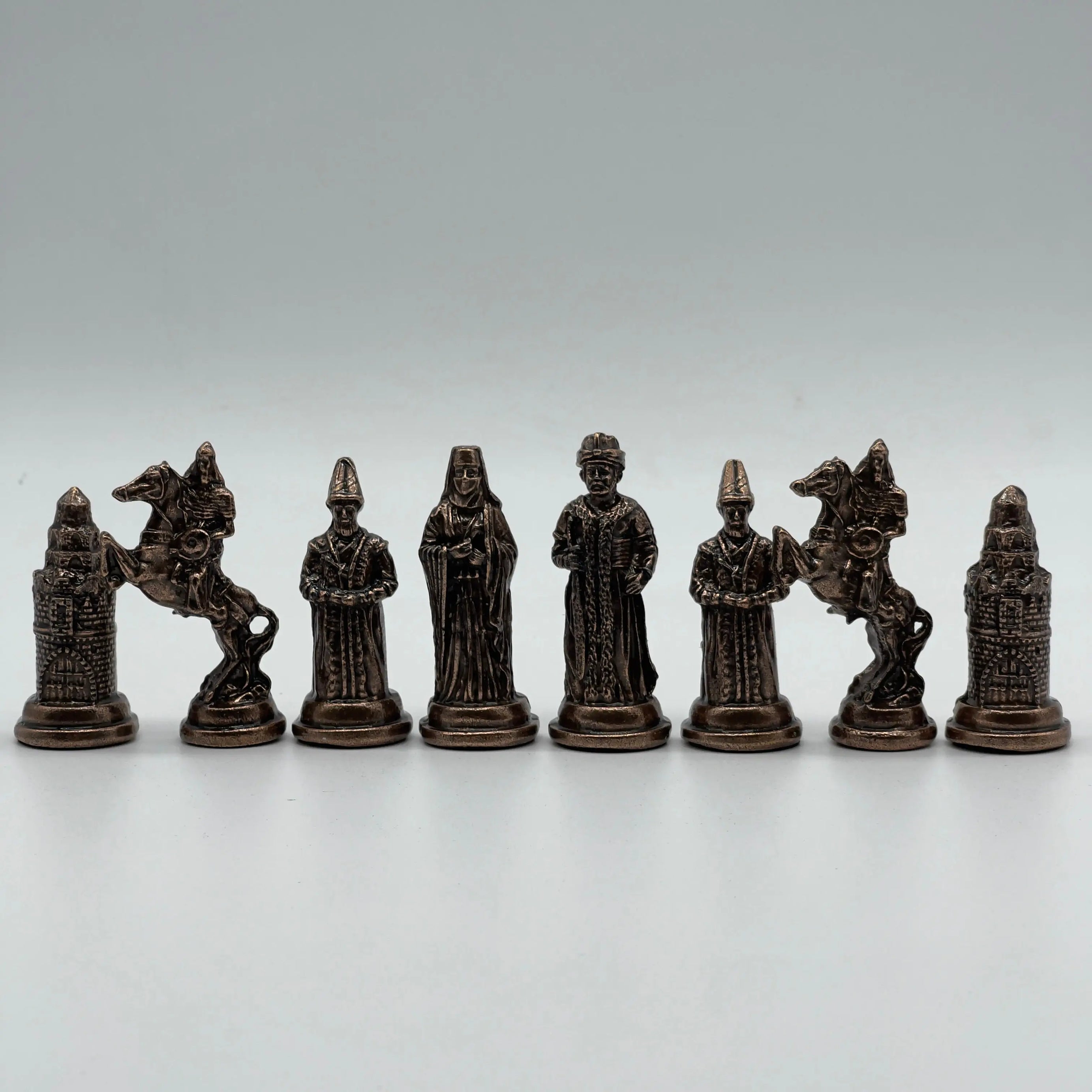 Handmade Metal Chess Pieces, Ottomans vs British Metal Chess Pieces Set