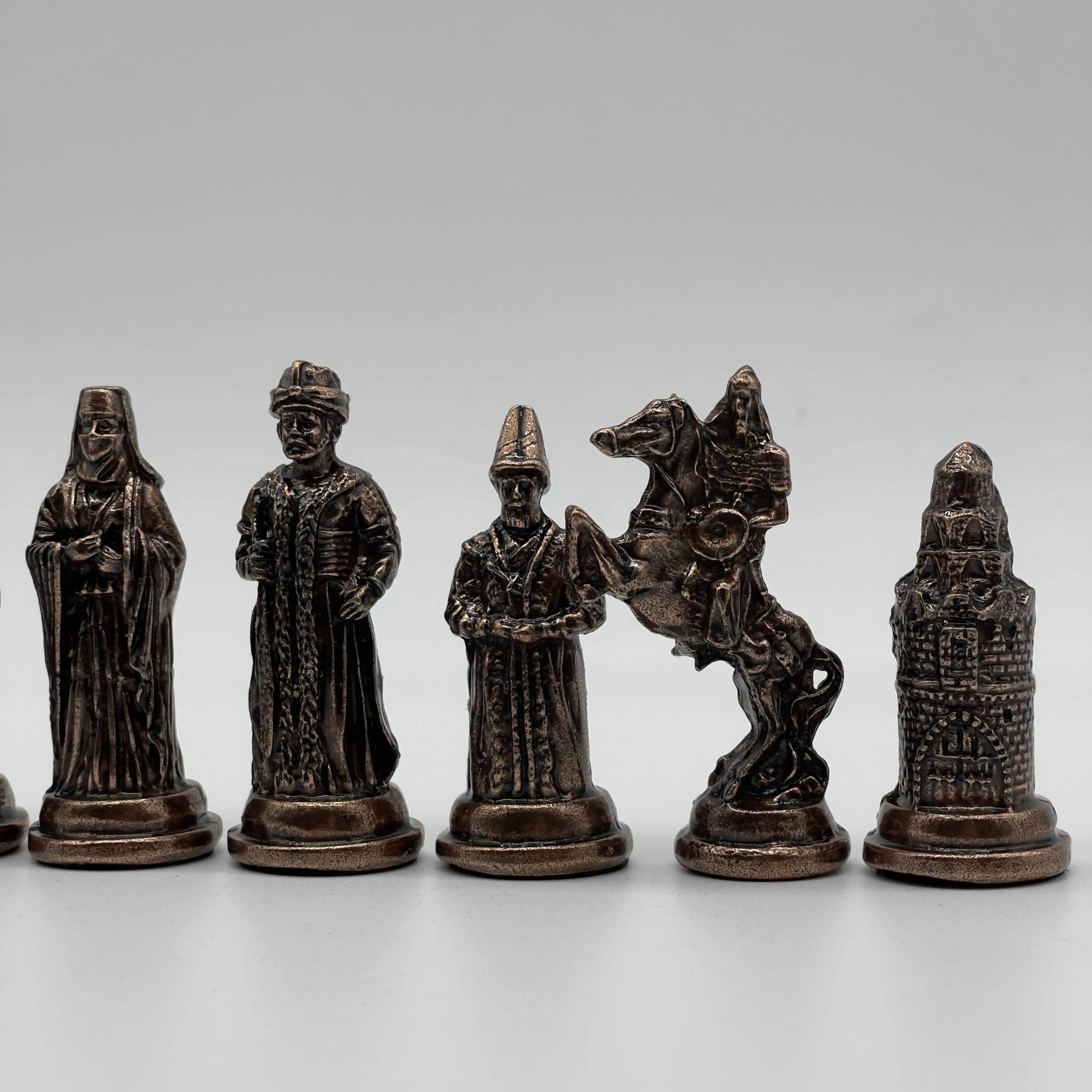 Handmade Metal Chess Pieces, Ottomans vs British Metal Chess Pieces Set