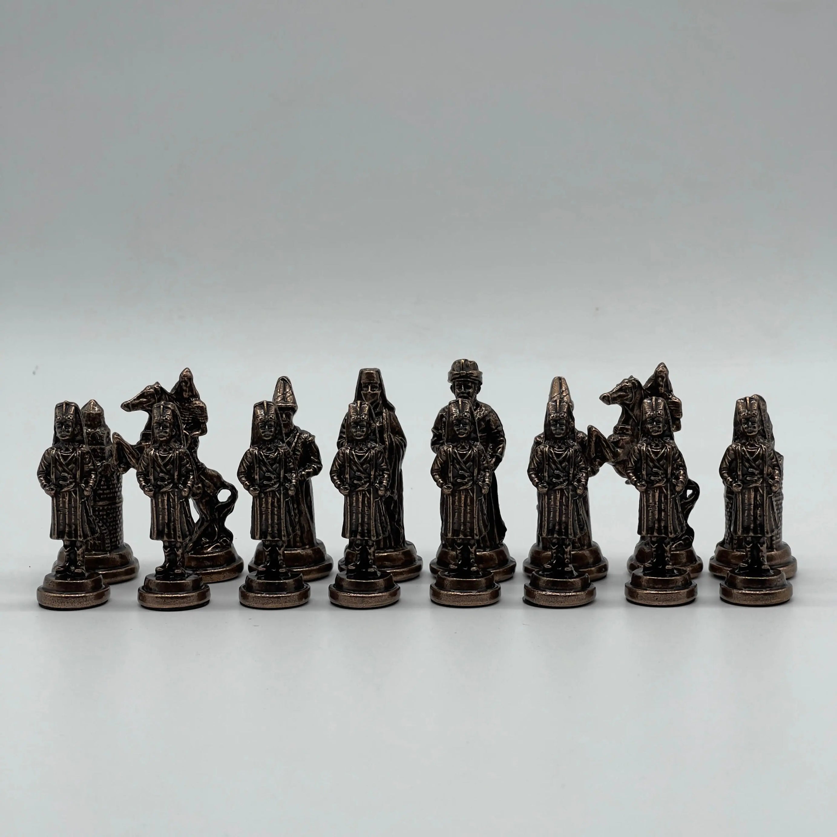 Handmade Metal Chess Pieces, Ottomans vs British Metal Chess Pieces Set