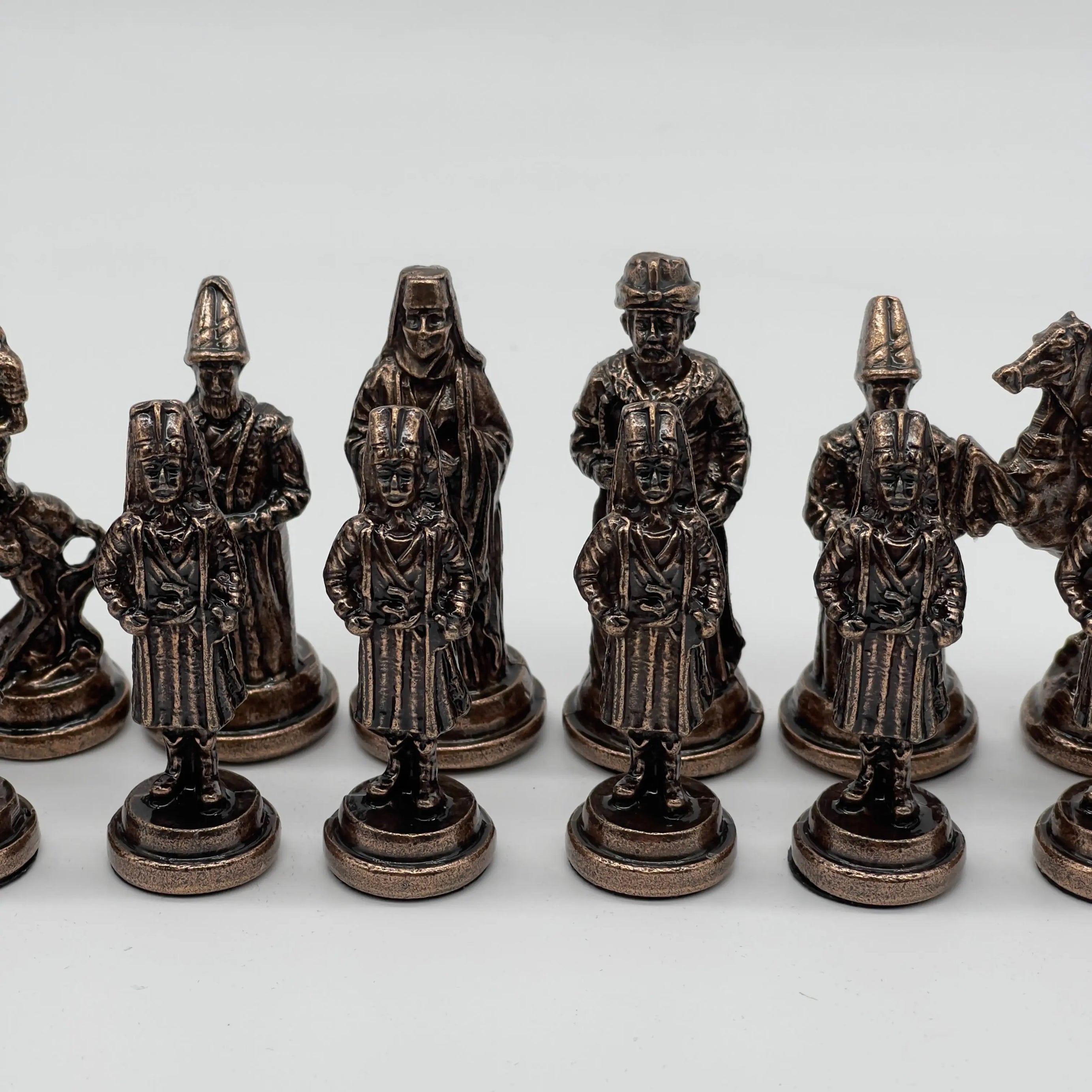Handmade Metal Chess Pieces, Ottomans vs British Metal Chess Pieces Set