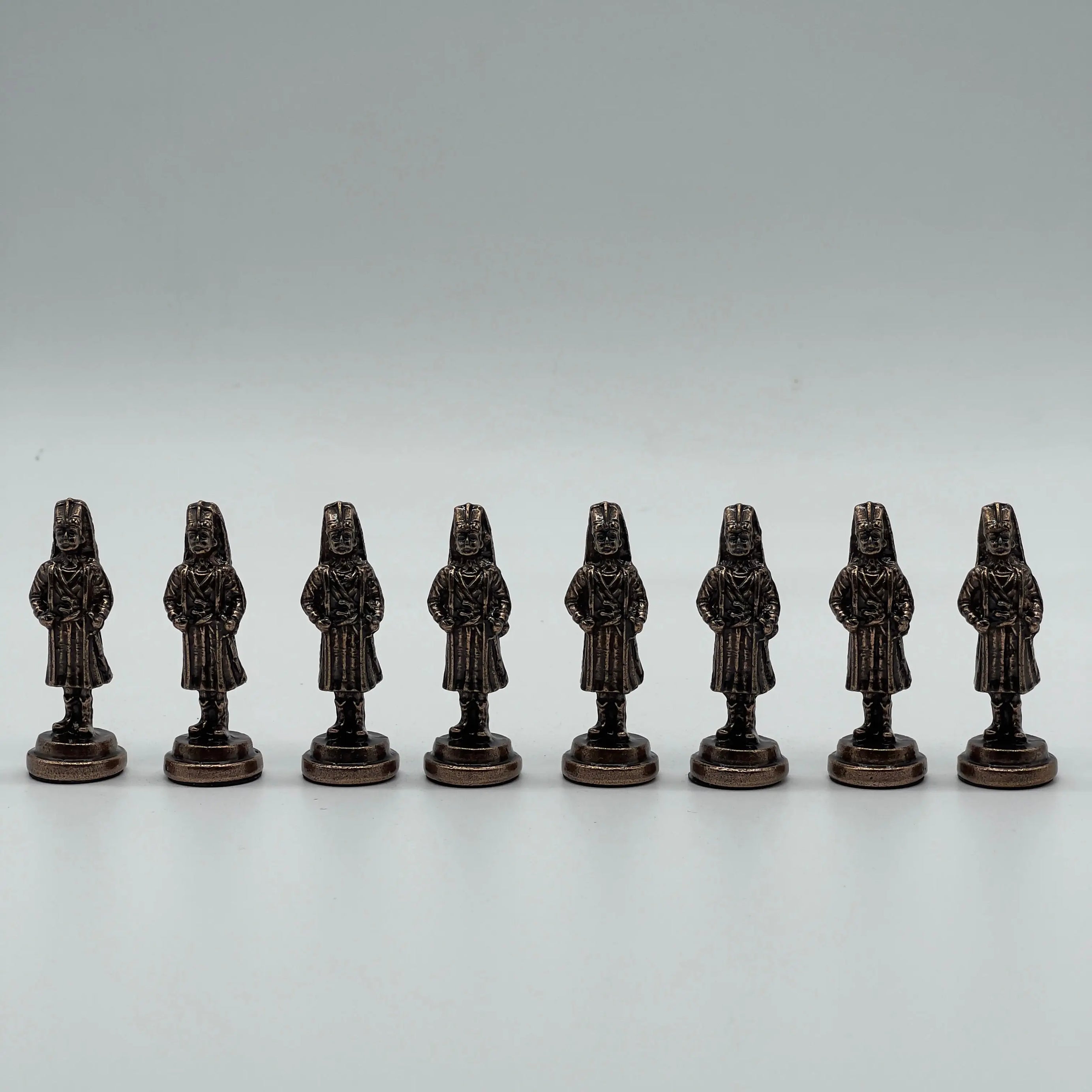 Handmade Metal Chess Pieces, Ottomans vs British Metal Chess Pieces Set