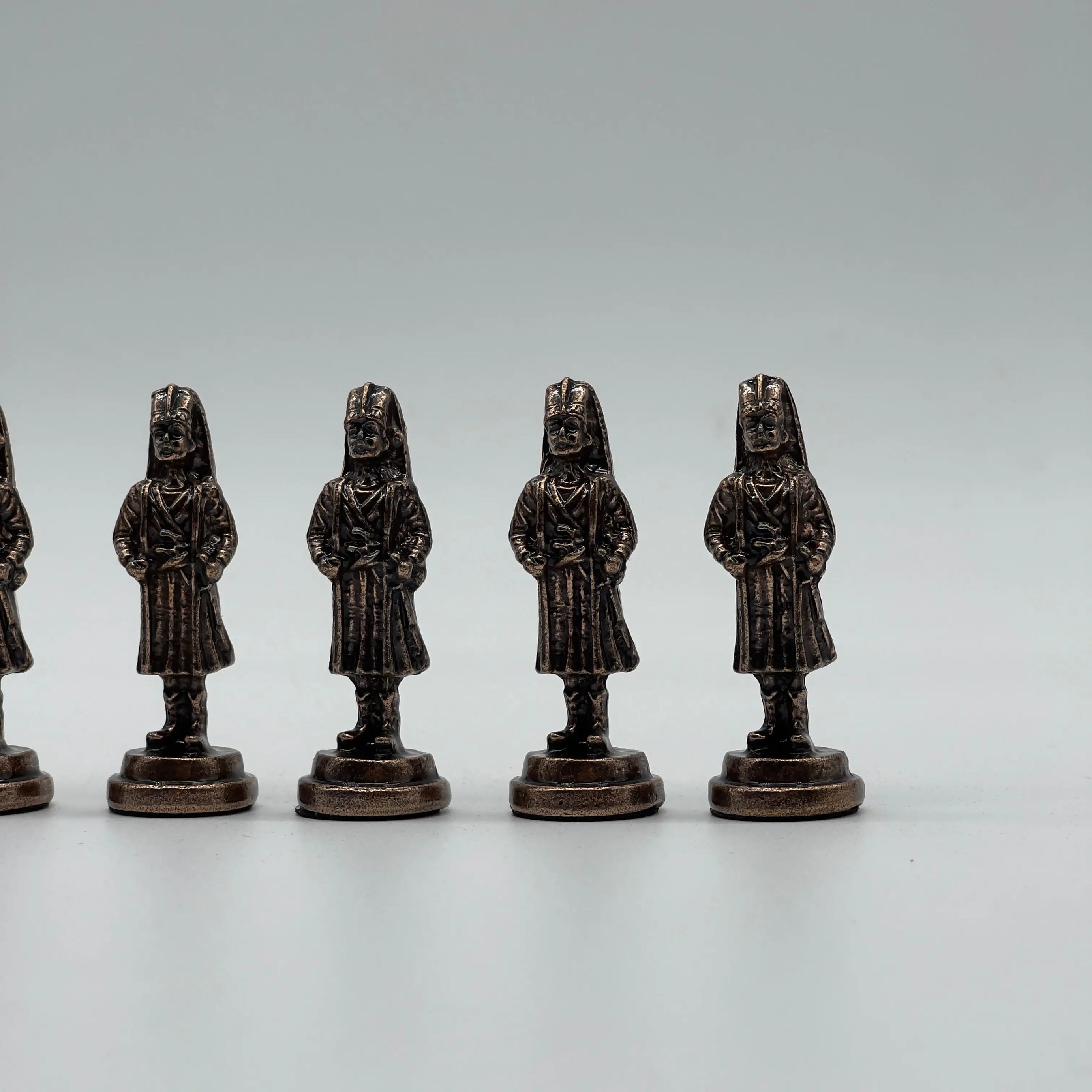 Handmade Metal Chess Pieces, Ottomans vs British Metal Chess Pieces Set