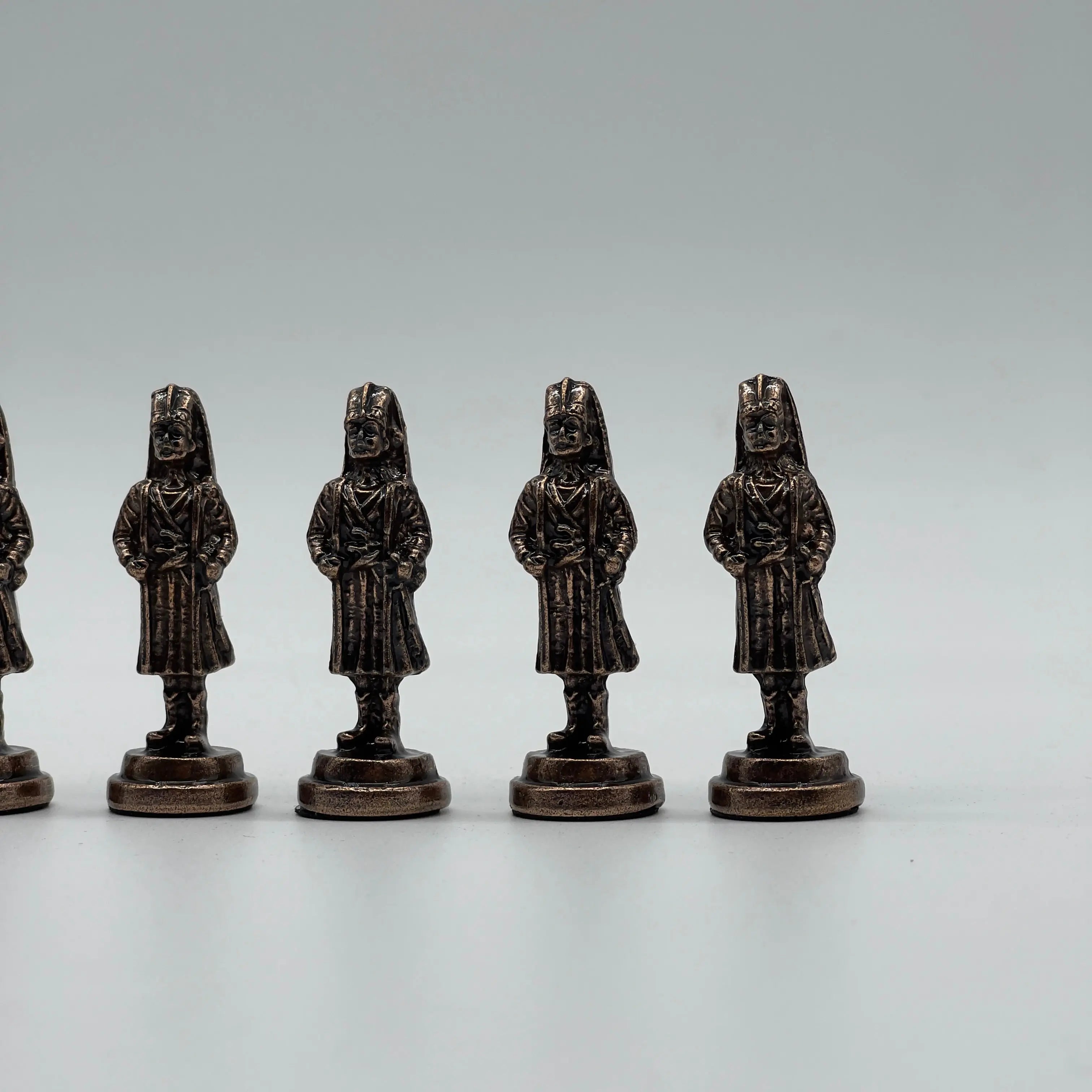 Handmade Metal Chess Pieces, Ottomans vs British Metal Chess Pieces Set