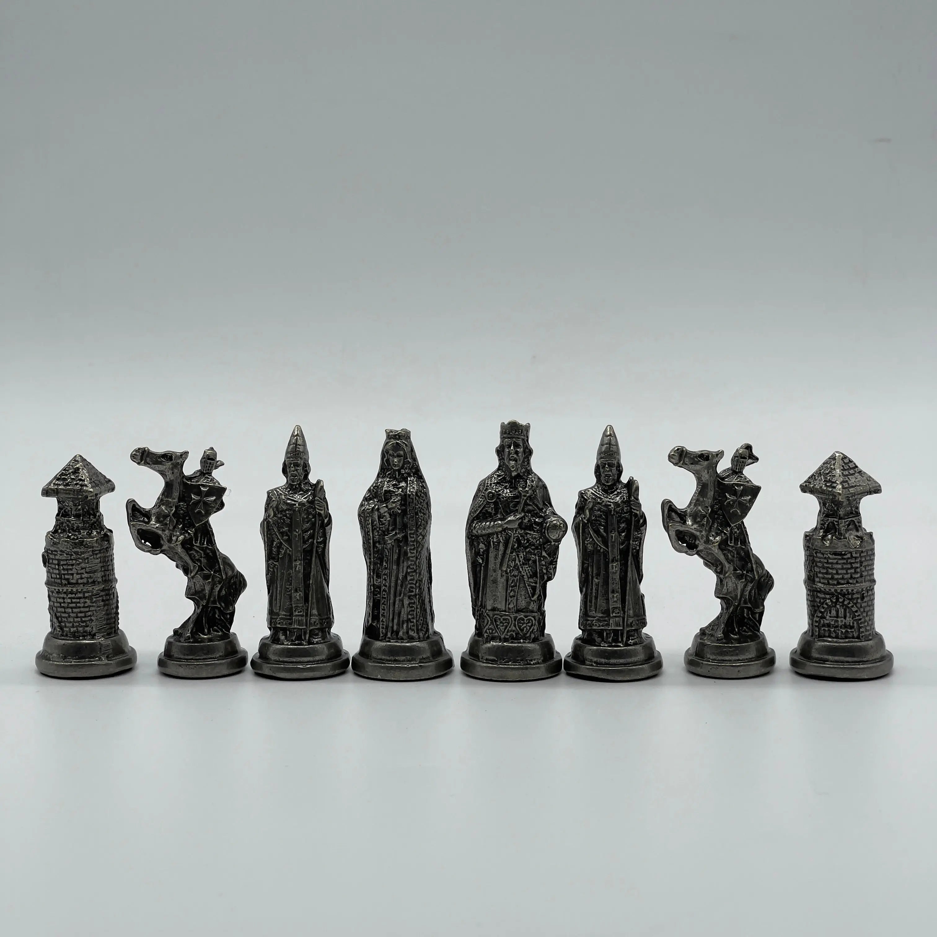 Handmade Metal Chess Pieces, Ottomans vs British Metal Chess Pieces Set