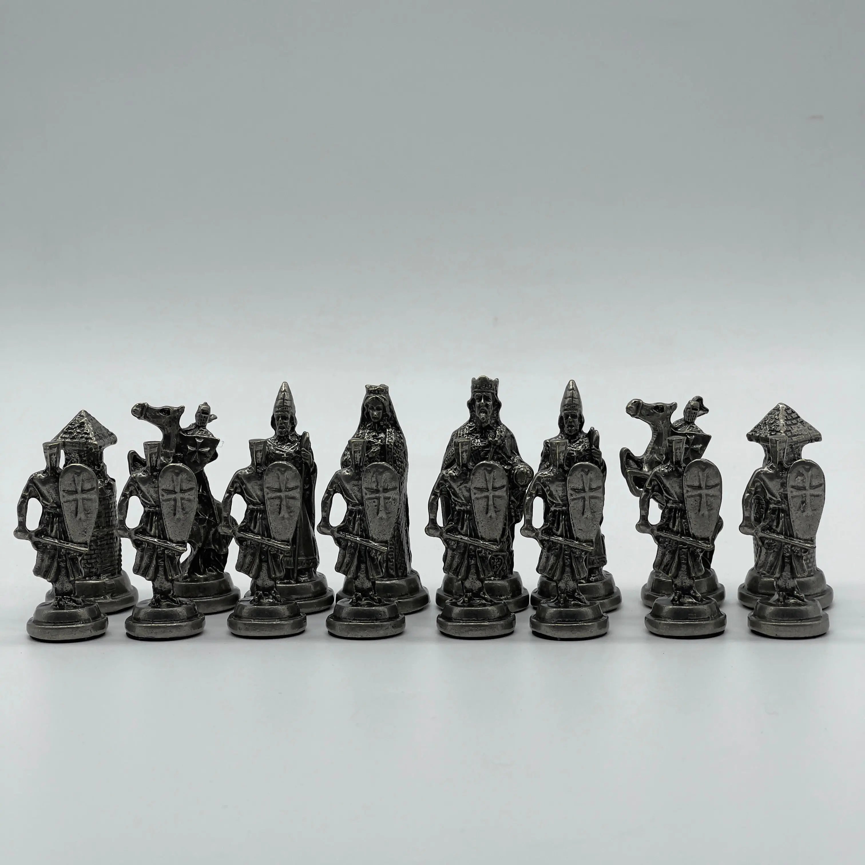 Handmade Metal Chess Pieces, Ottomans vs British Metal Chess Pieces Set