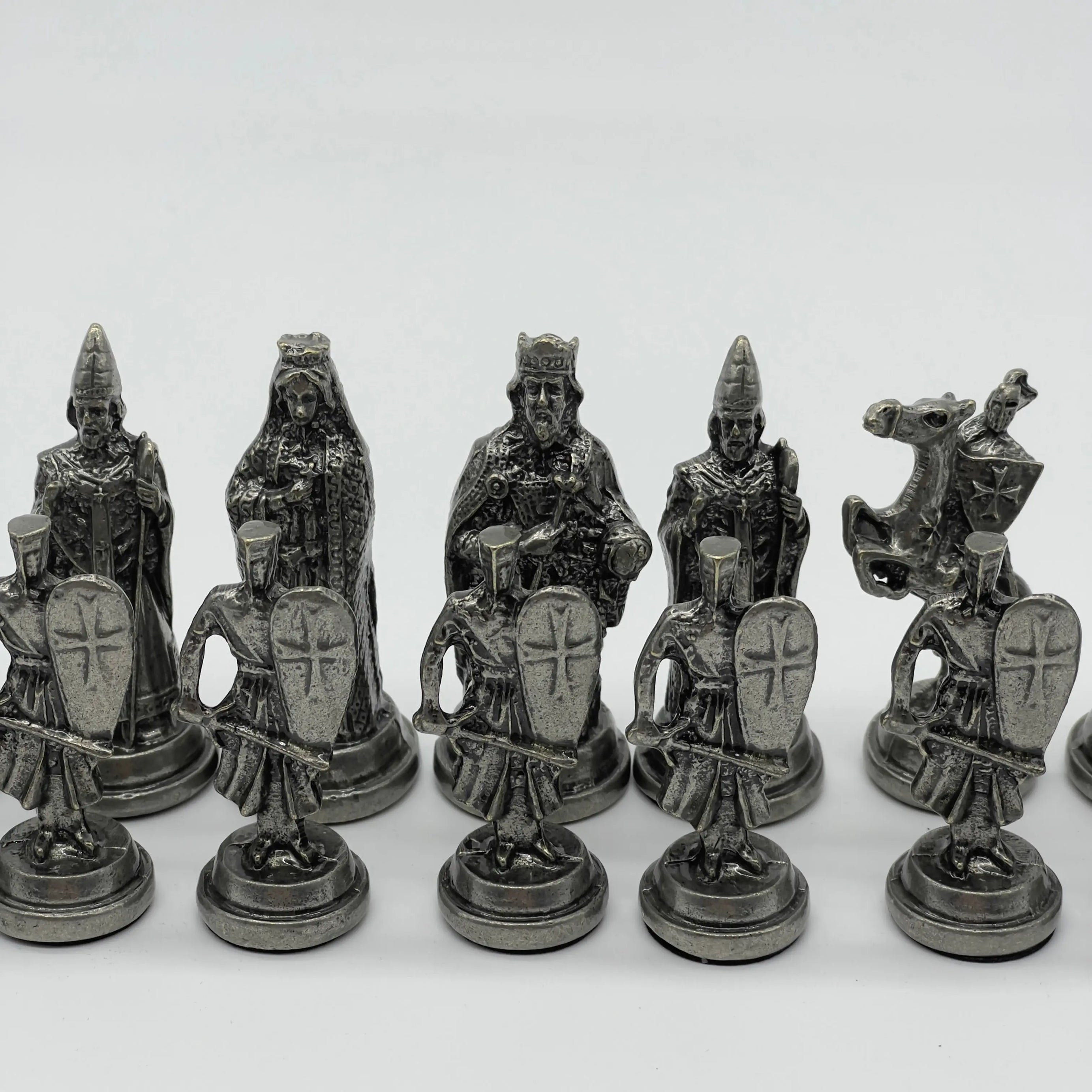 Handmade Metal Chess Pieces, Ottomans vs British Metal Chess Pieces Set