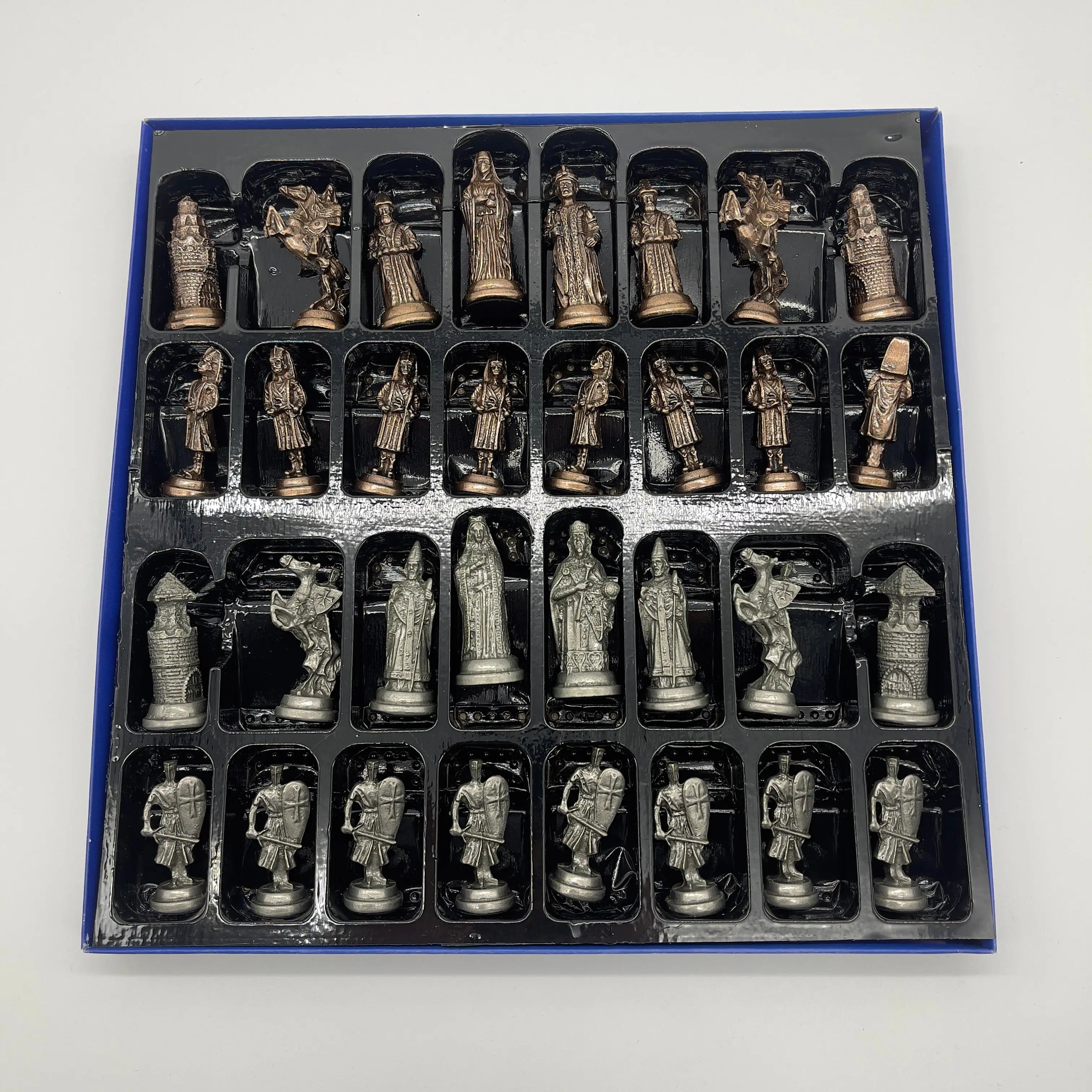 Handmade Metal Chess Pieces, Ottomans vs British Metal Chess Pieces Set