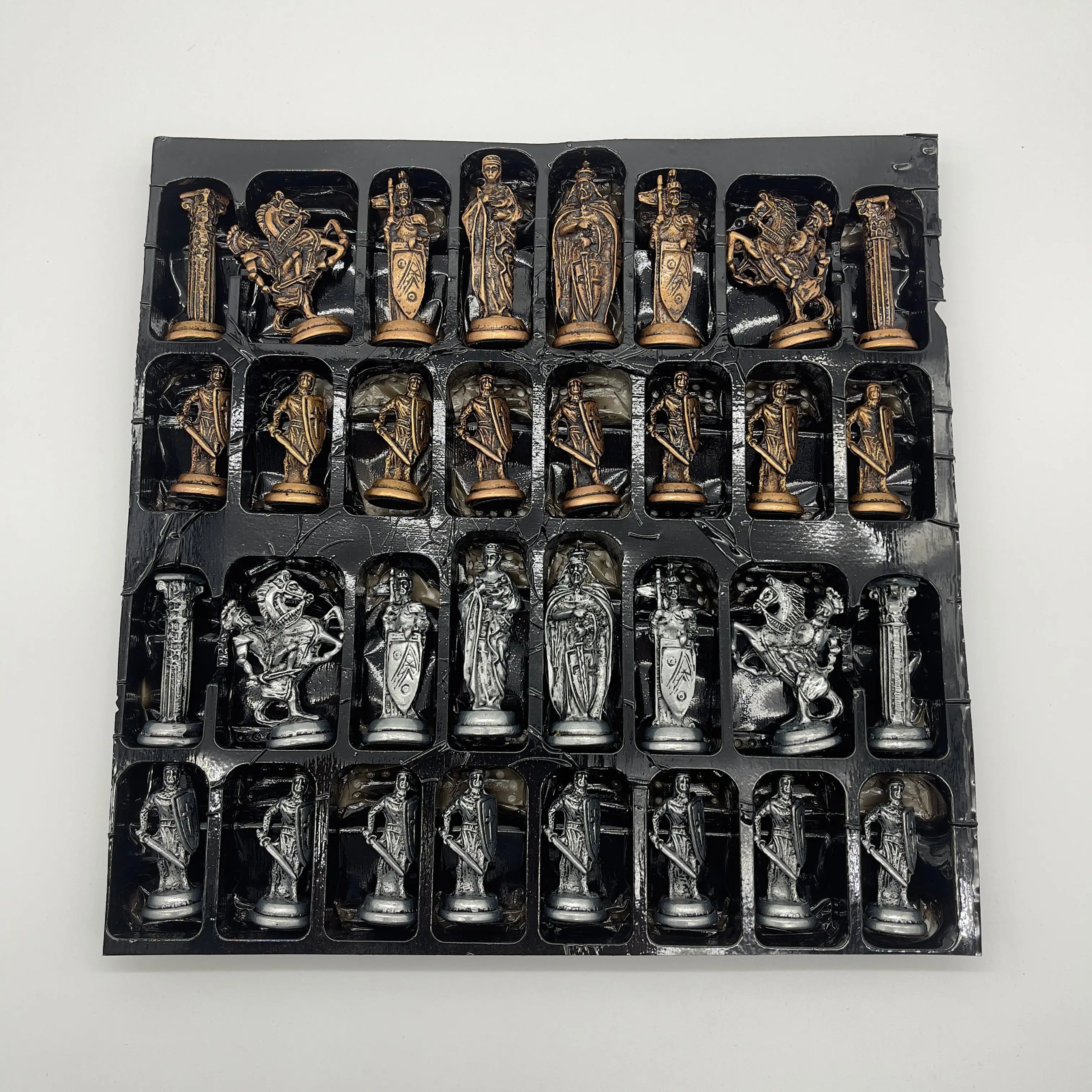 Handmade Metal British Chess Pieces, Copper Metal Chess Pieces Set