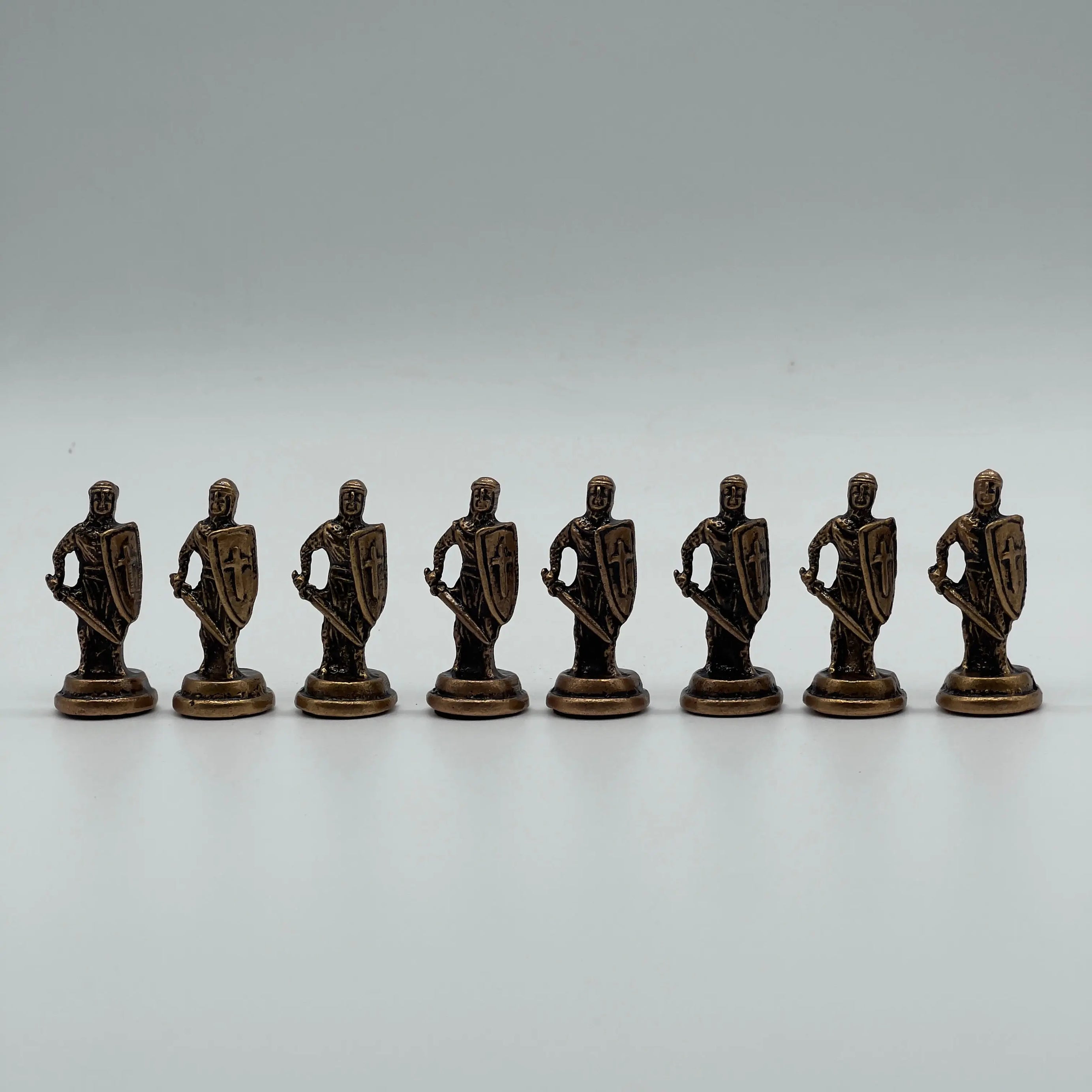 Handmade Metal British Chess Pieces, Copper Metal Chess Pieces Set