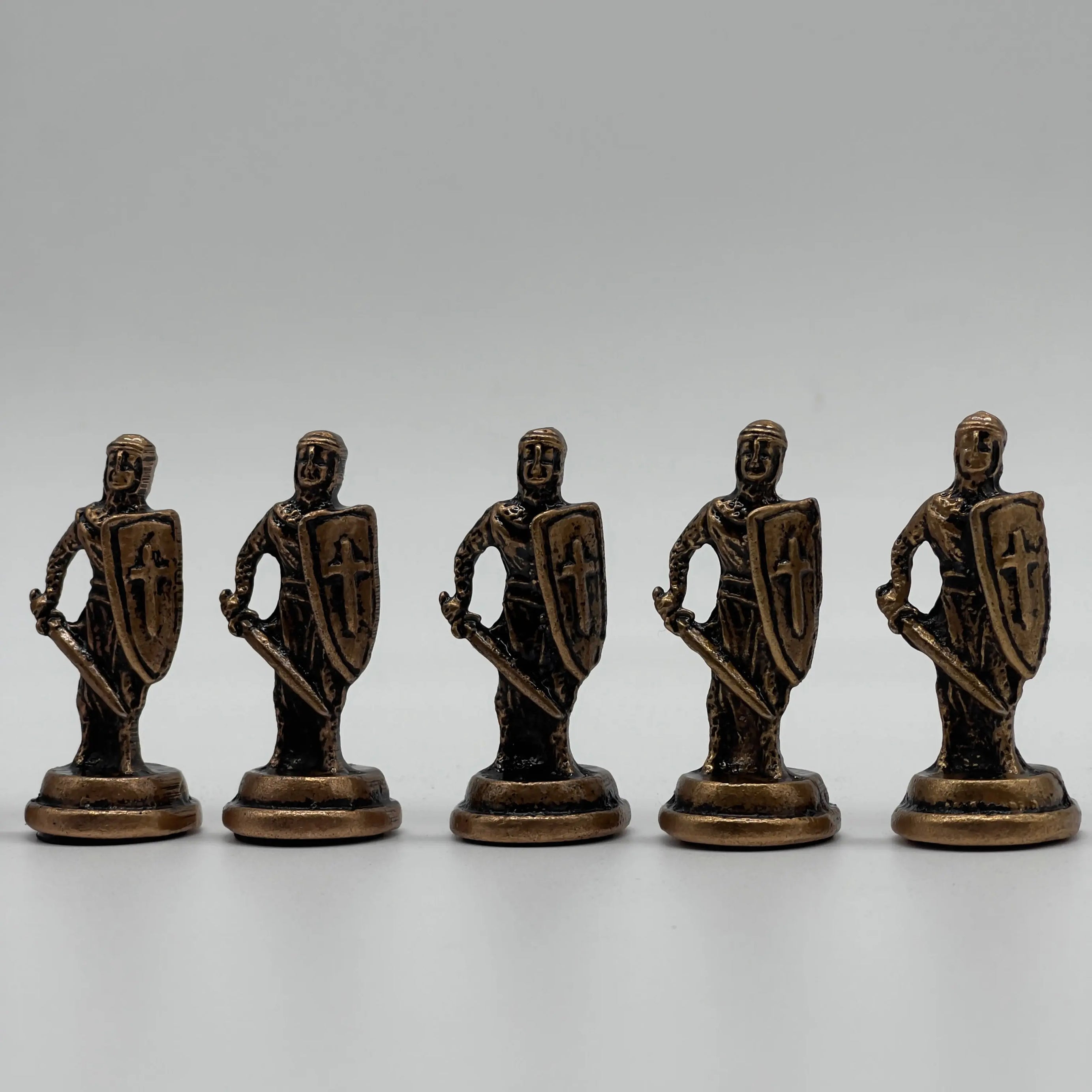 Handmade Metal British Chess Pieces, Copper Metal Chess Pieces Set