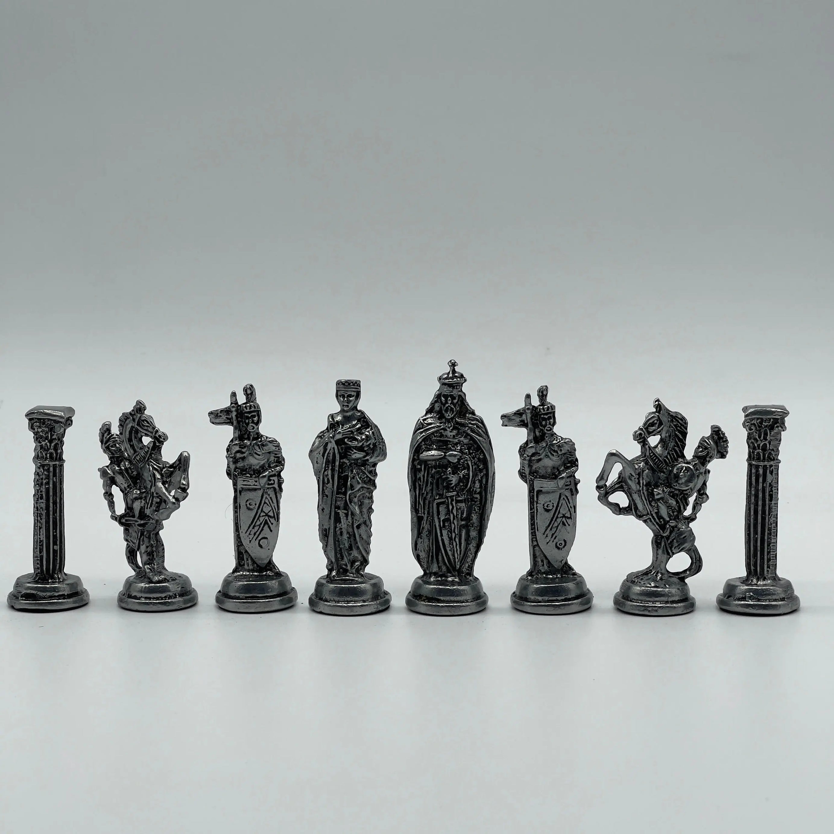 Handmade Metal British Chess Pieces, Copper Metal Chess Pieces Set